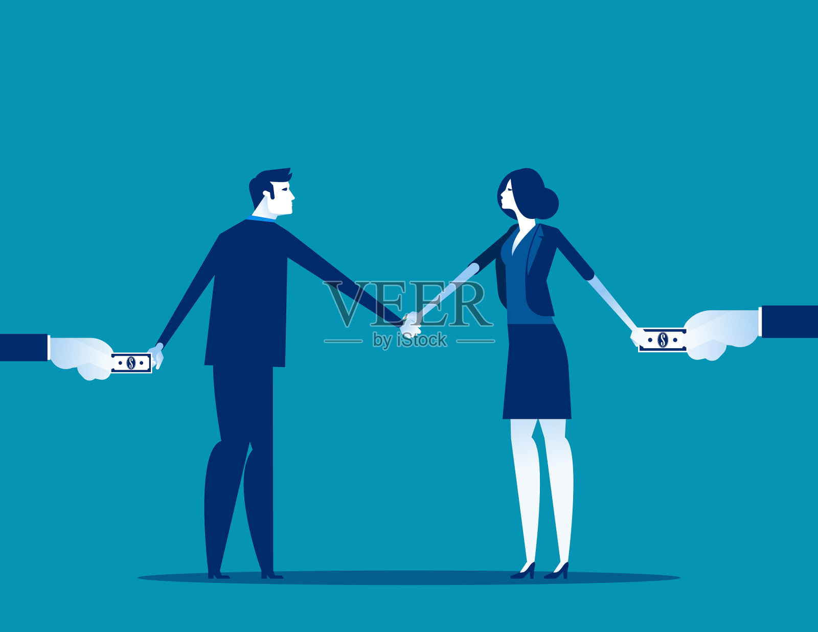 商人交换贿赂的概念插画图片素材