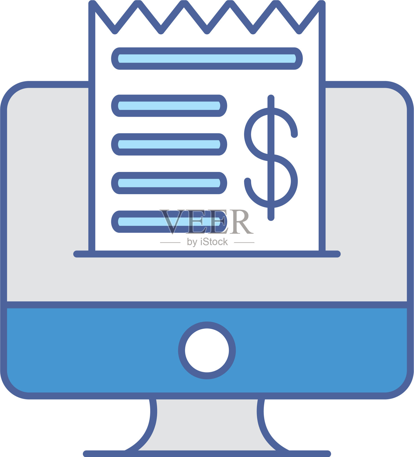 在桌面上有美元符号的纸收据设计元素图片