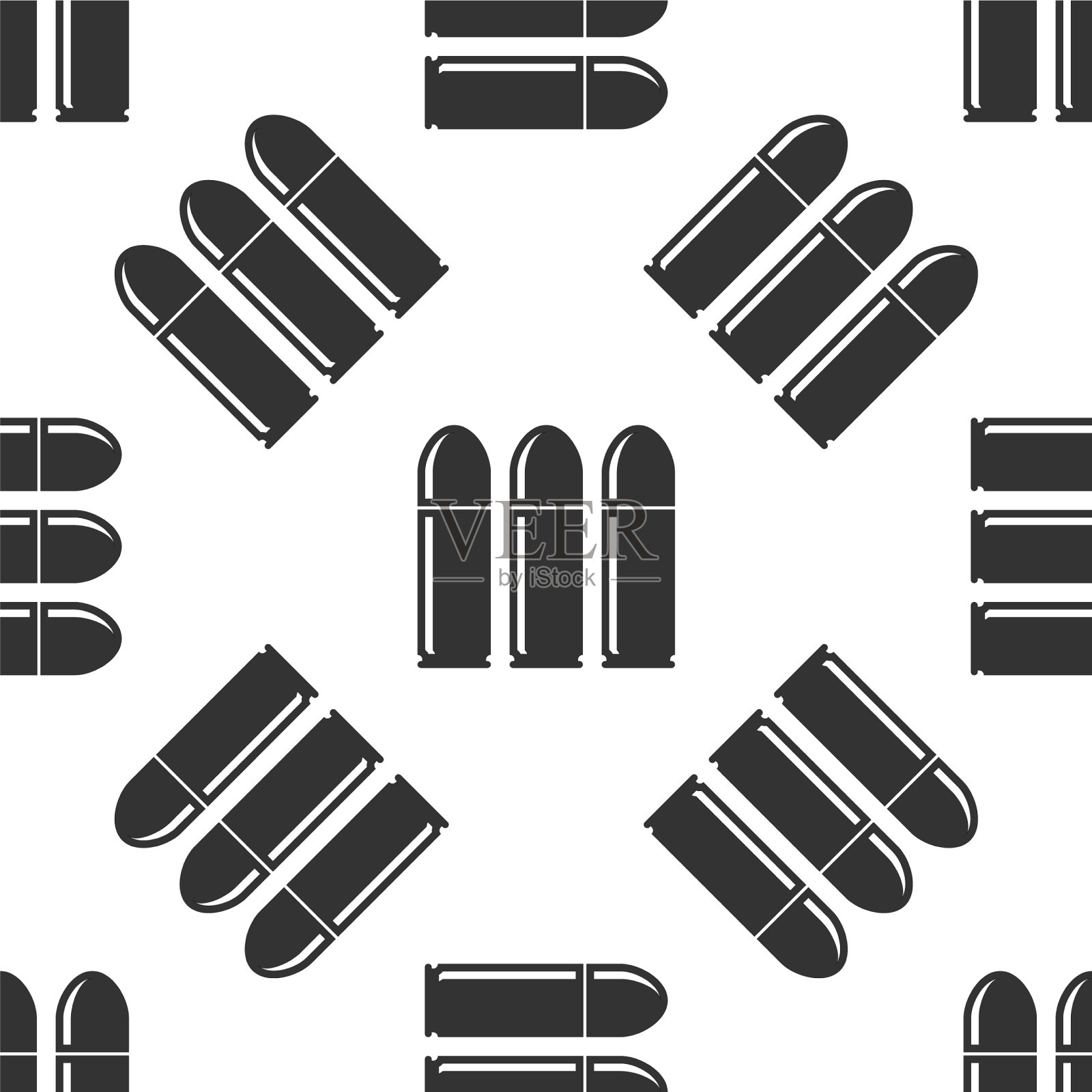 灰色子弹图标隔离无缝模式上插画图片素材