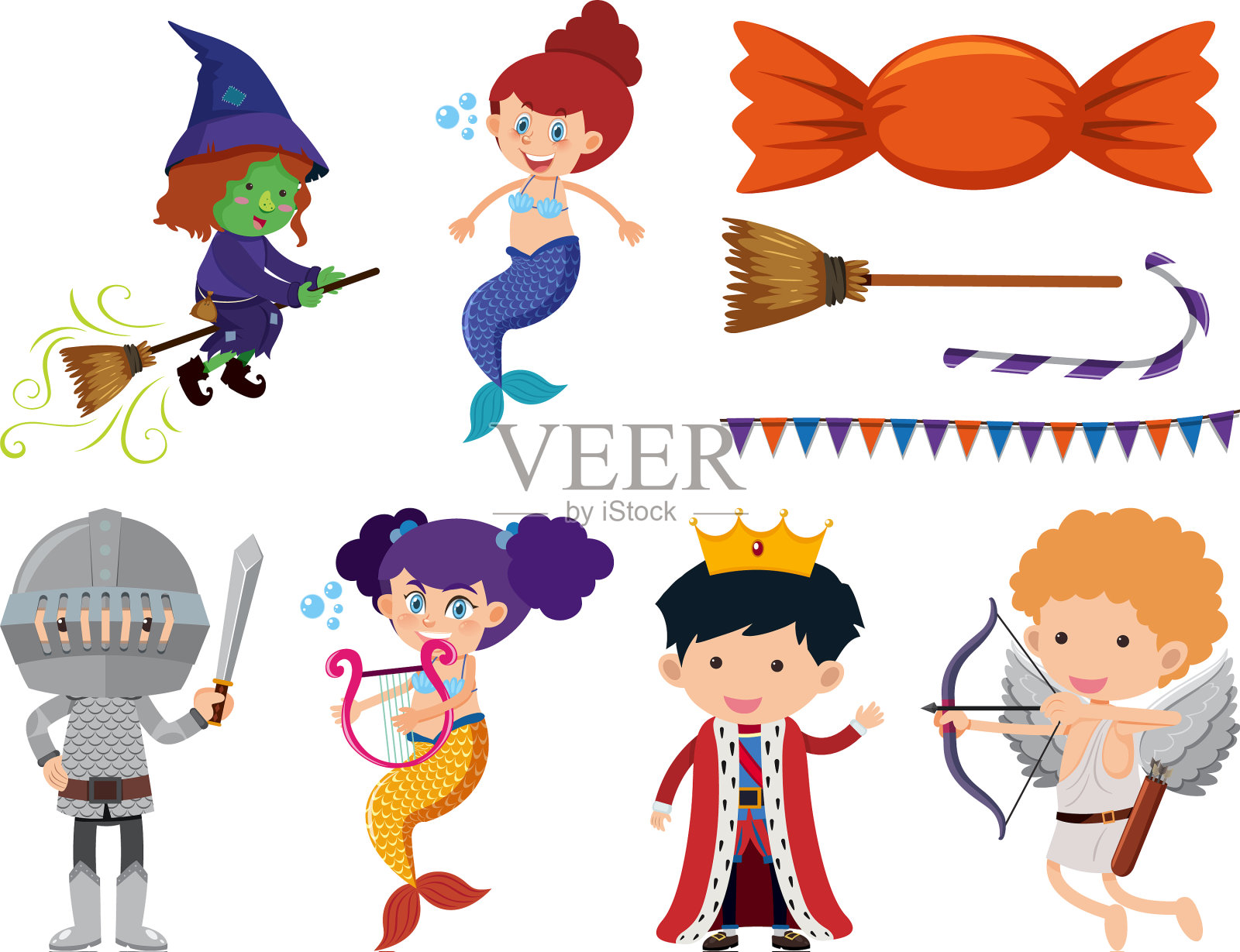 设定童话般的孤立物体插画图片素材