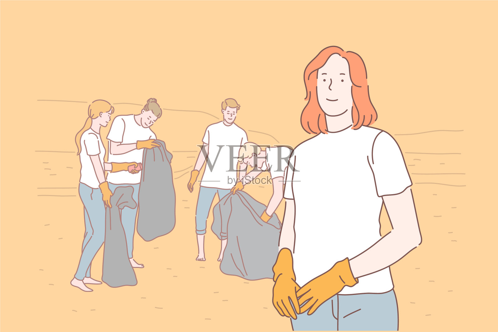 志愿生态环境污染理念插画图片素材