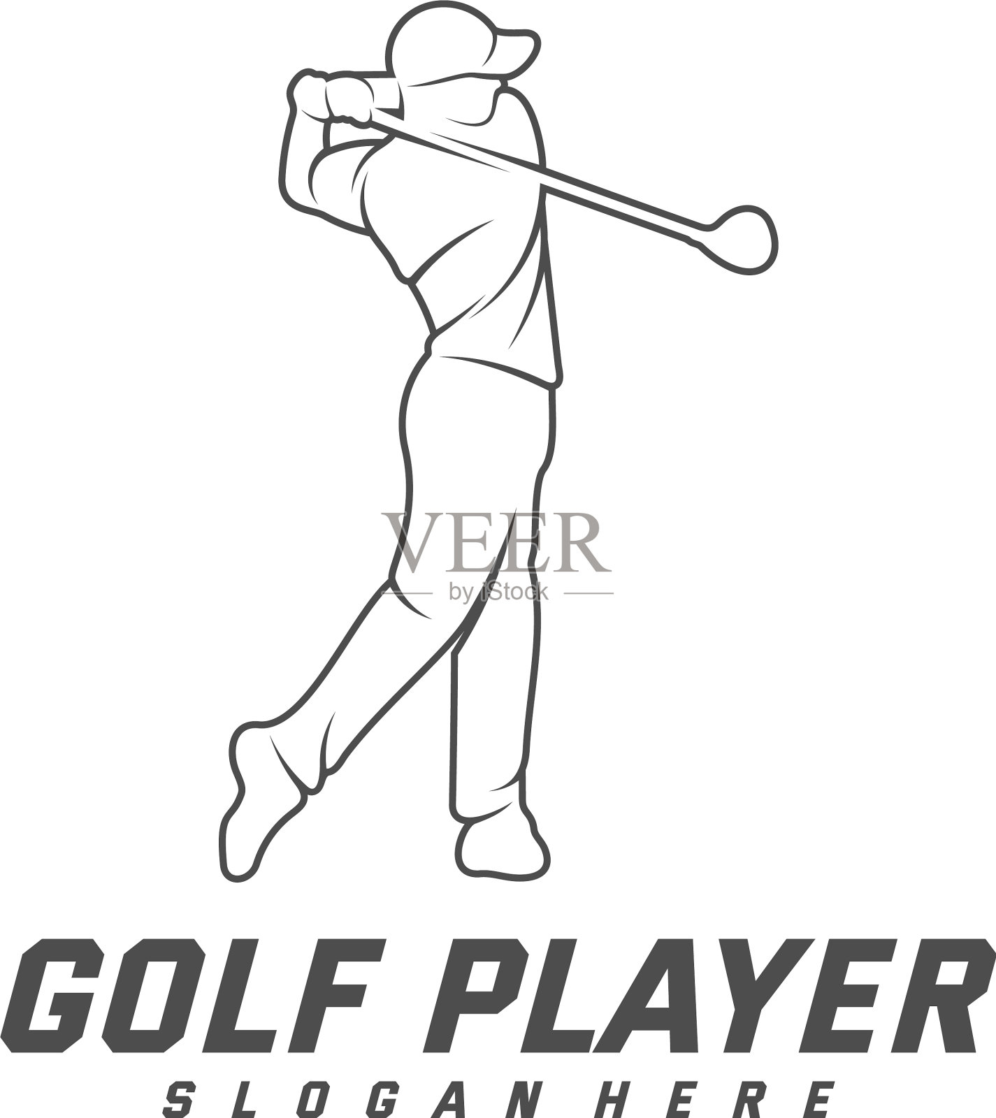 高尔夫球手标志设计模板高尔夫标签插画图片素材
