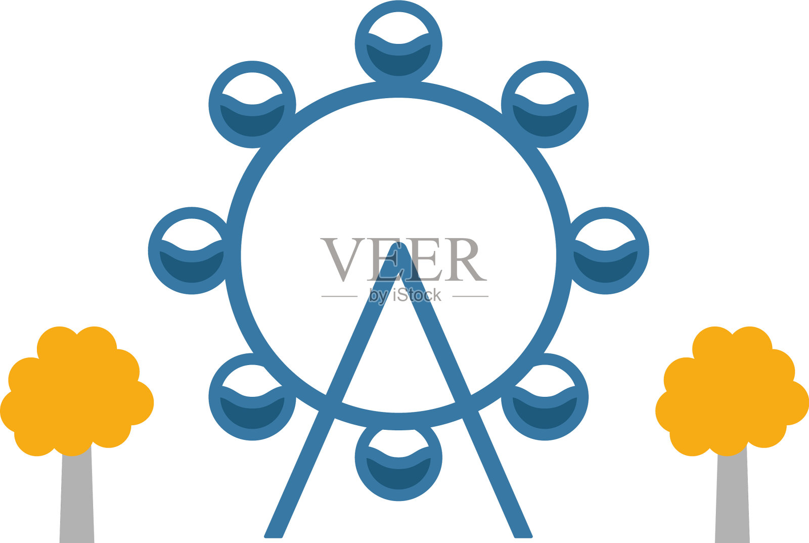 休闲公园标志城市的简单元素插画图片素材