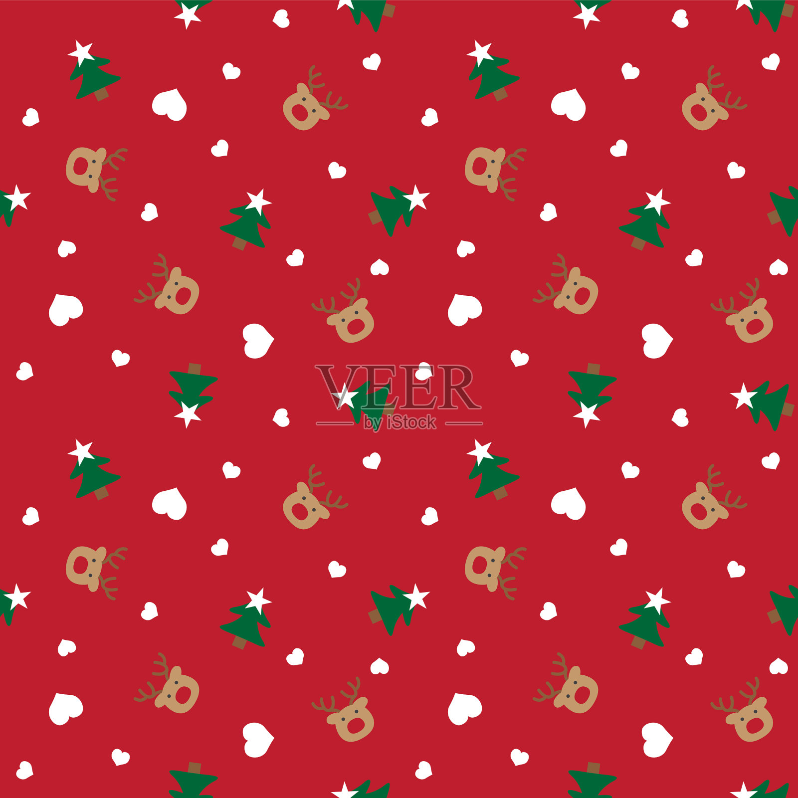 五彩缤纷的圣诞节日无缝衔接插画图片素材