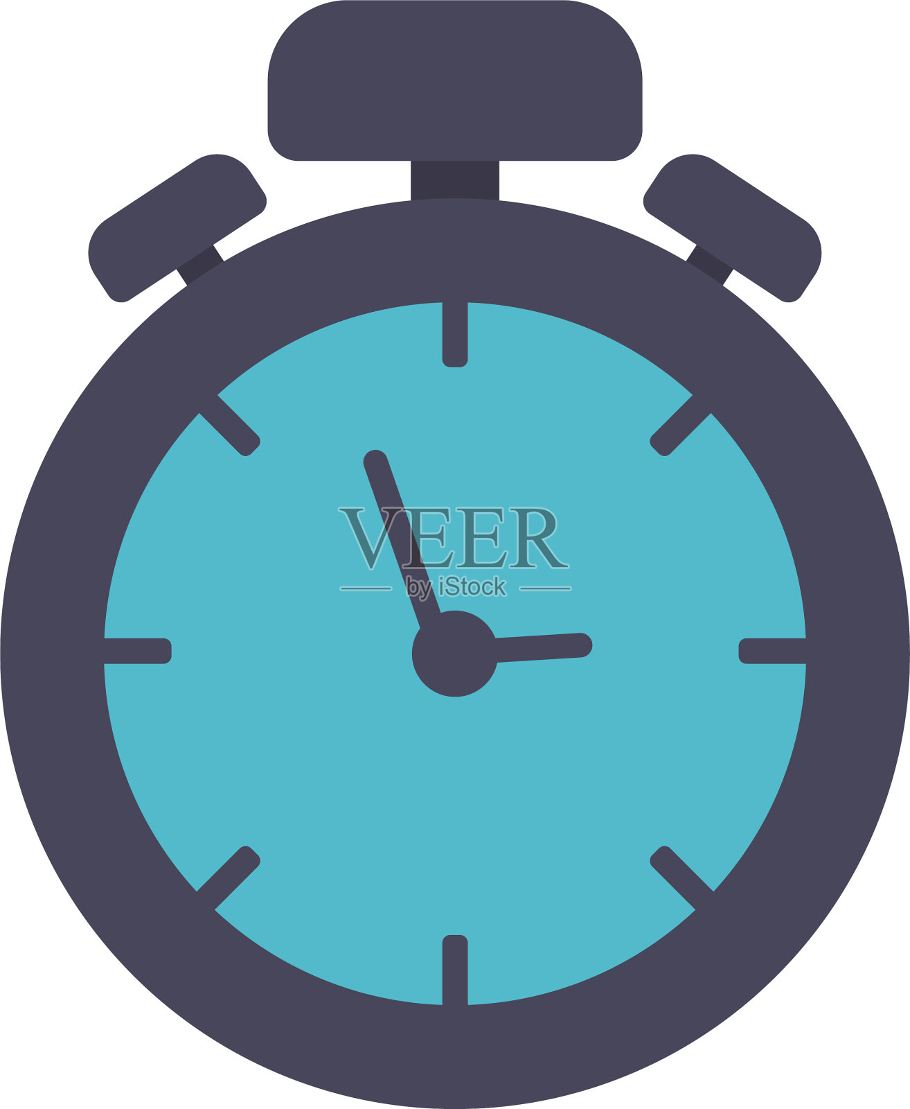 学校天文钟平面风格图标设计元素图片