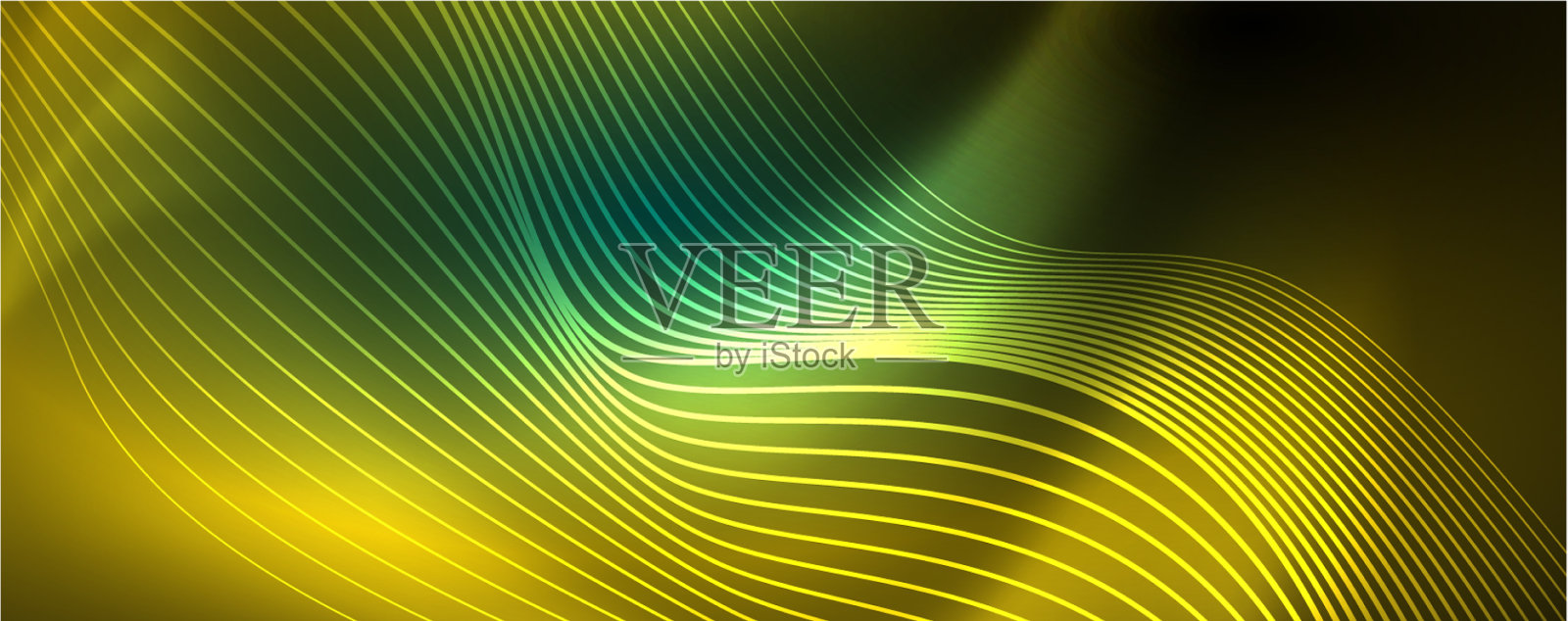 闪亮的霓虹波线抽象背景插画图片素材