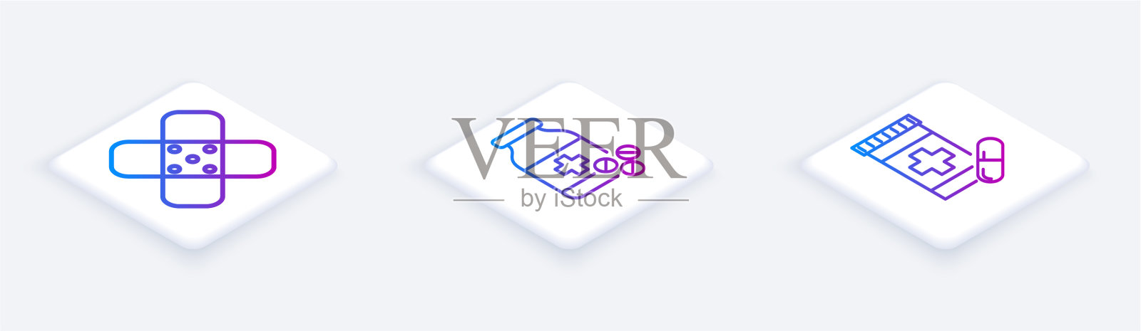 设置等距线交叉绷带石膏图标素材