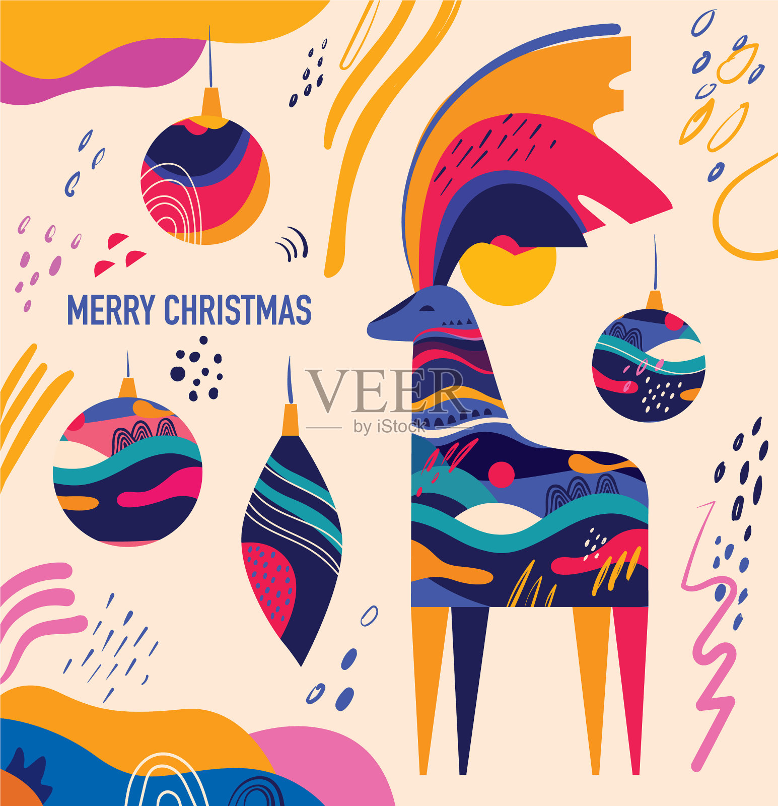 圣诞鹿插画图片素材