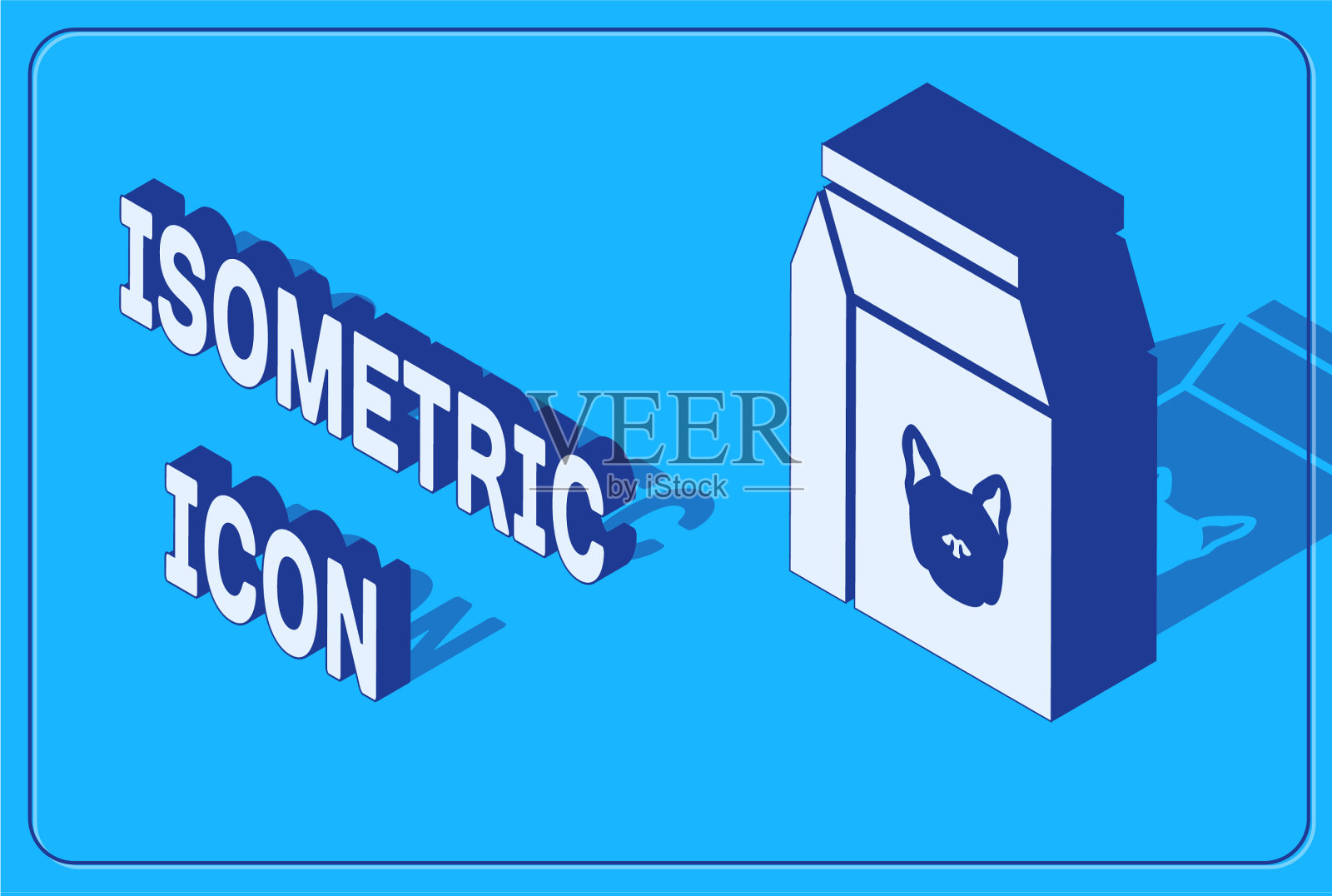 等距袋装狗粮图标隔离上插画图片素材