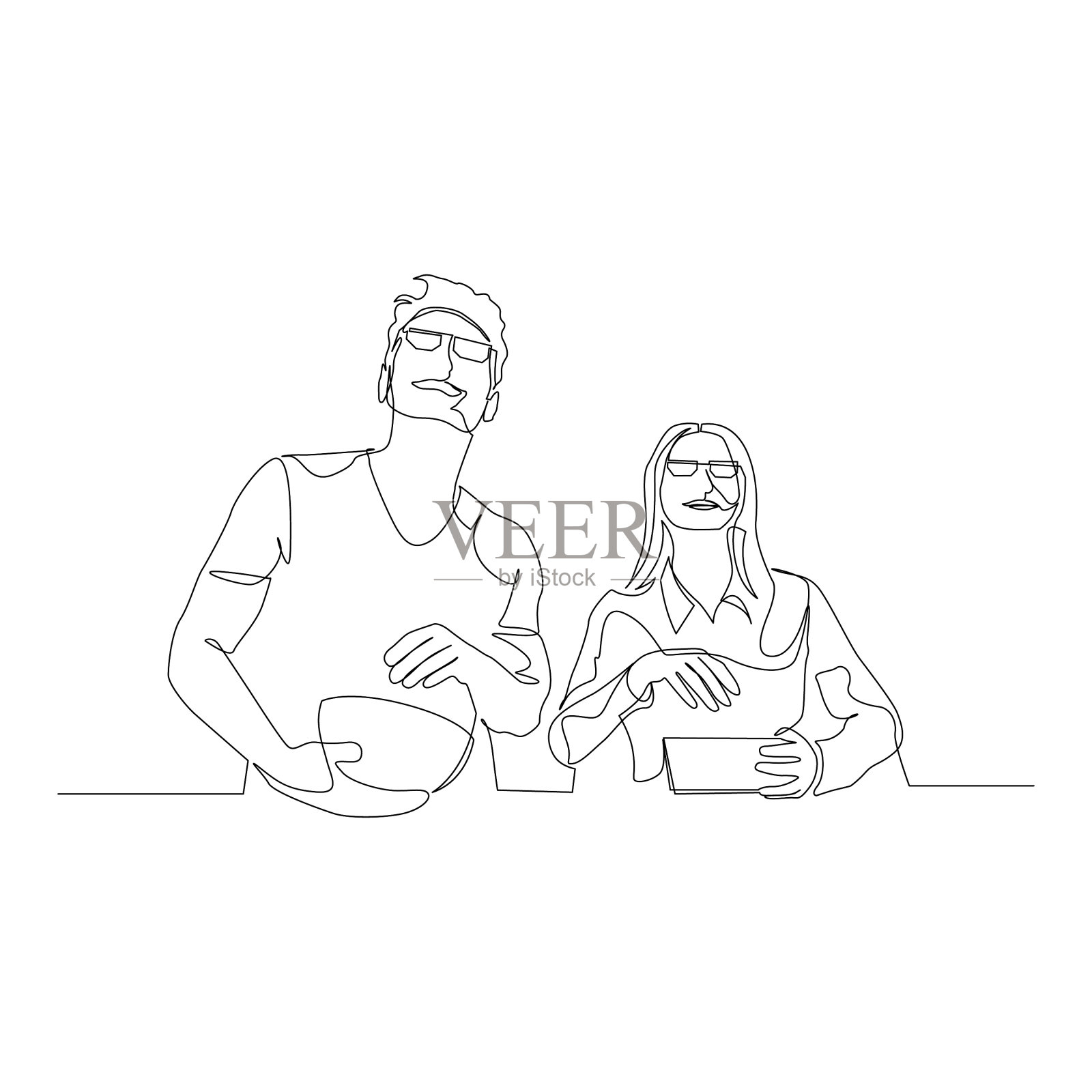 连续一行夫妇一起看电影设计元素图片