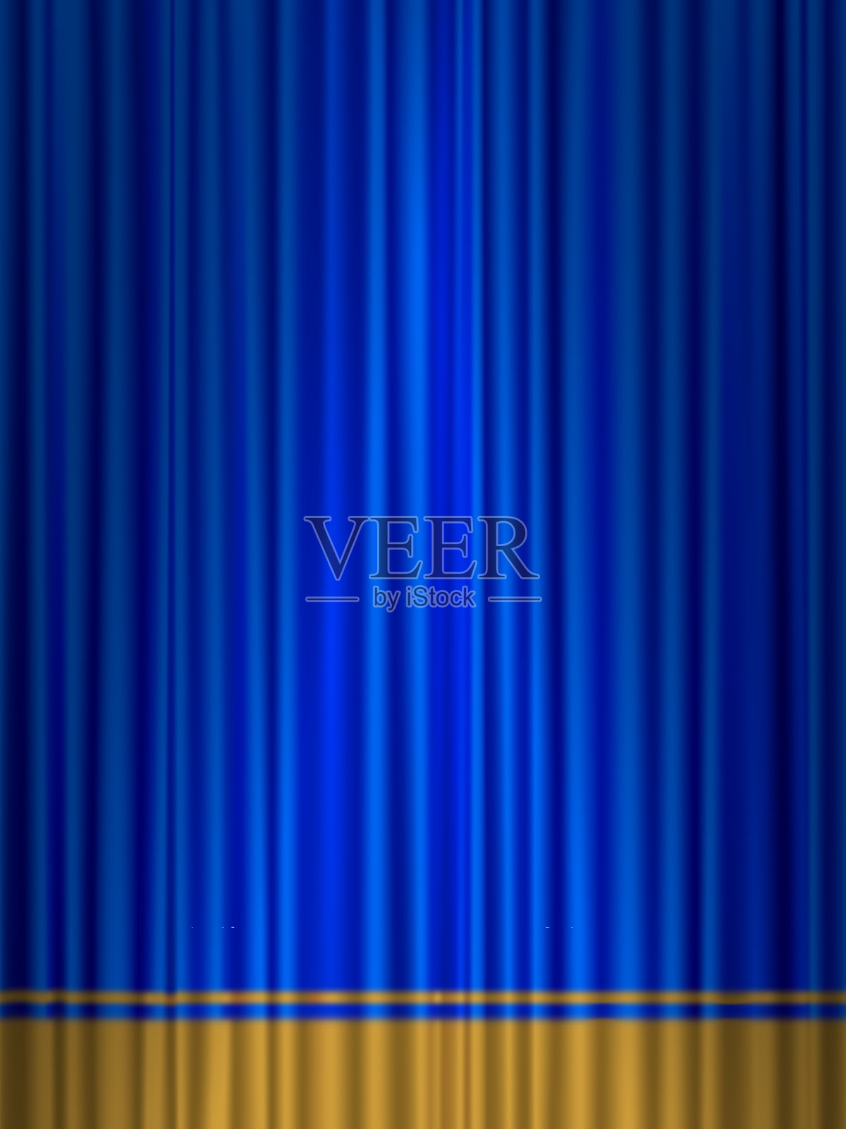 剧场蓝金幕插画图片素材