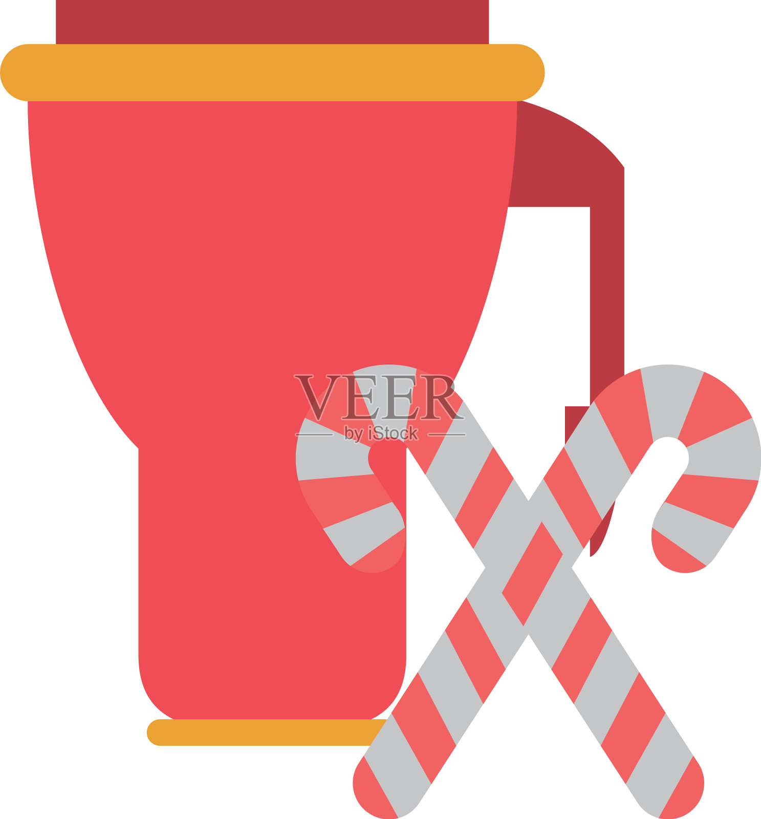 巧克力杯图标圣诞快乐插画图片素材