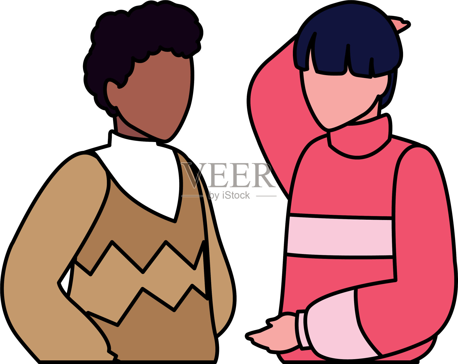 白人背景的年轻人设计元素图片