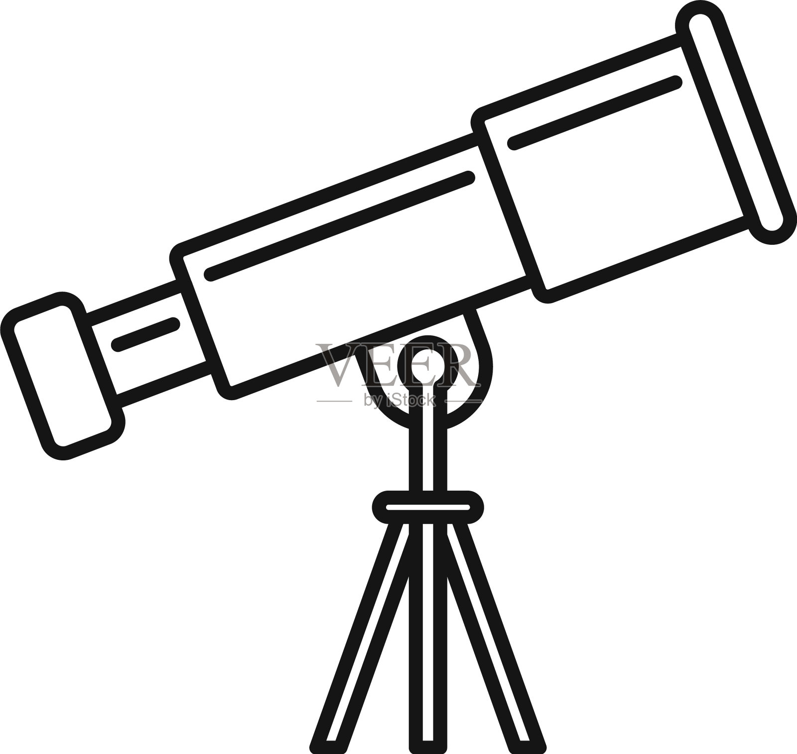 望远镜图标轮廓样式设计元素图片