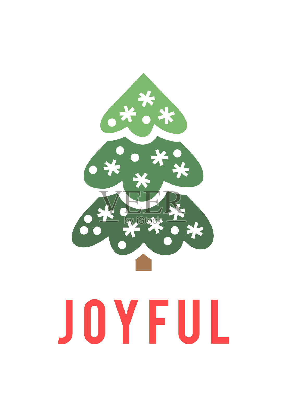 扁平设置圣诞树假日背景插画图片素材