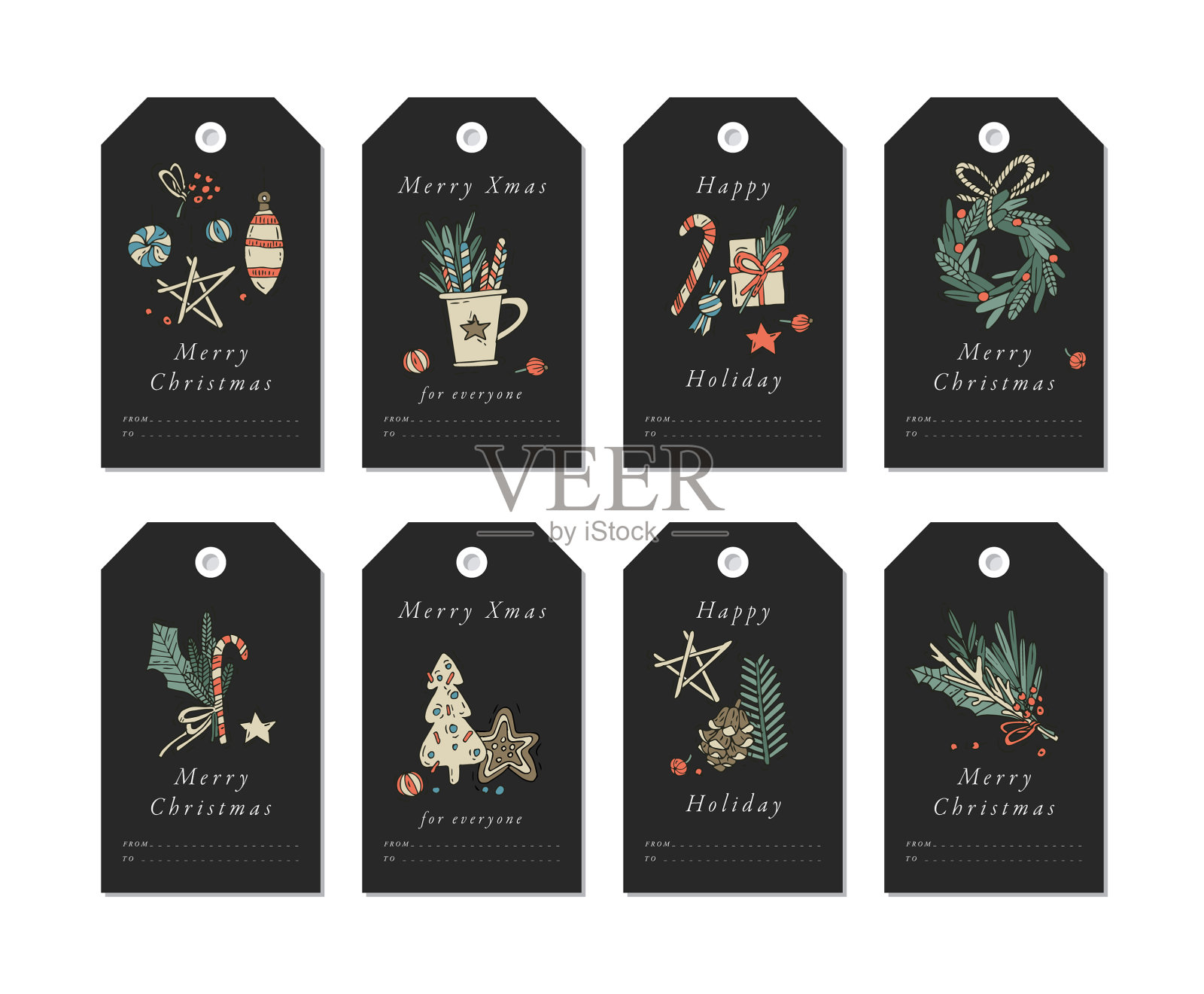 金色线性设计圣诞祝福插画图片素材