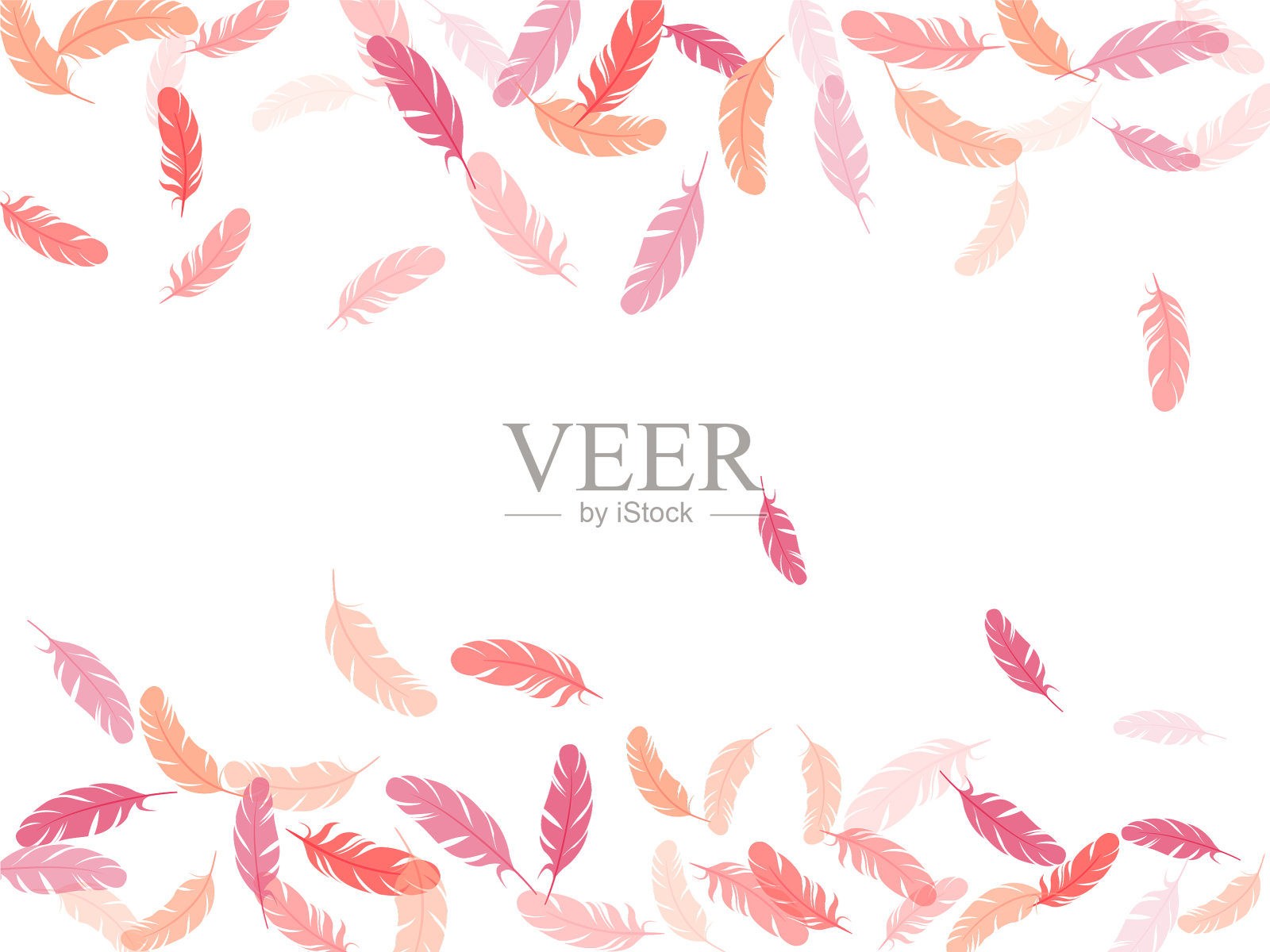 飞行羽毛元素轻盈的设计插画图片素材