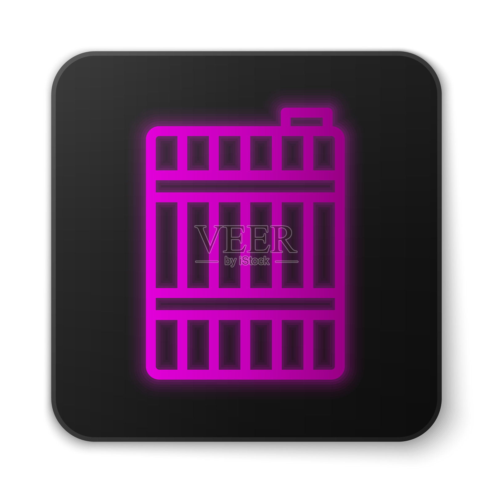 霓虹灯线木桶图标孤立图标素材