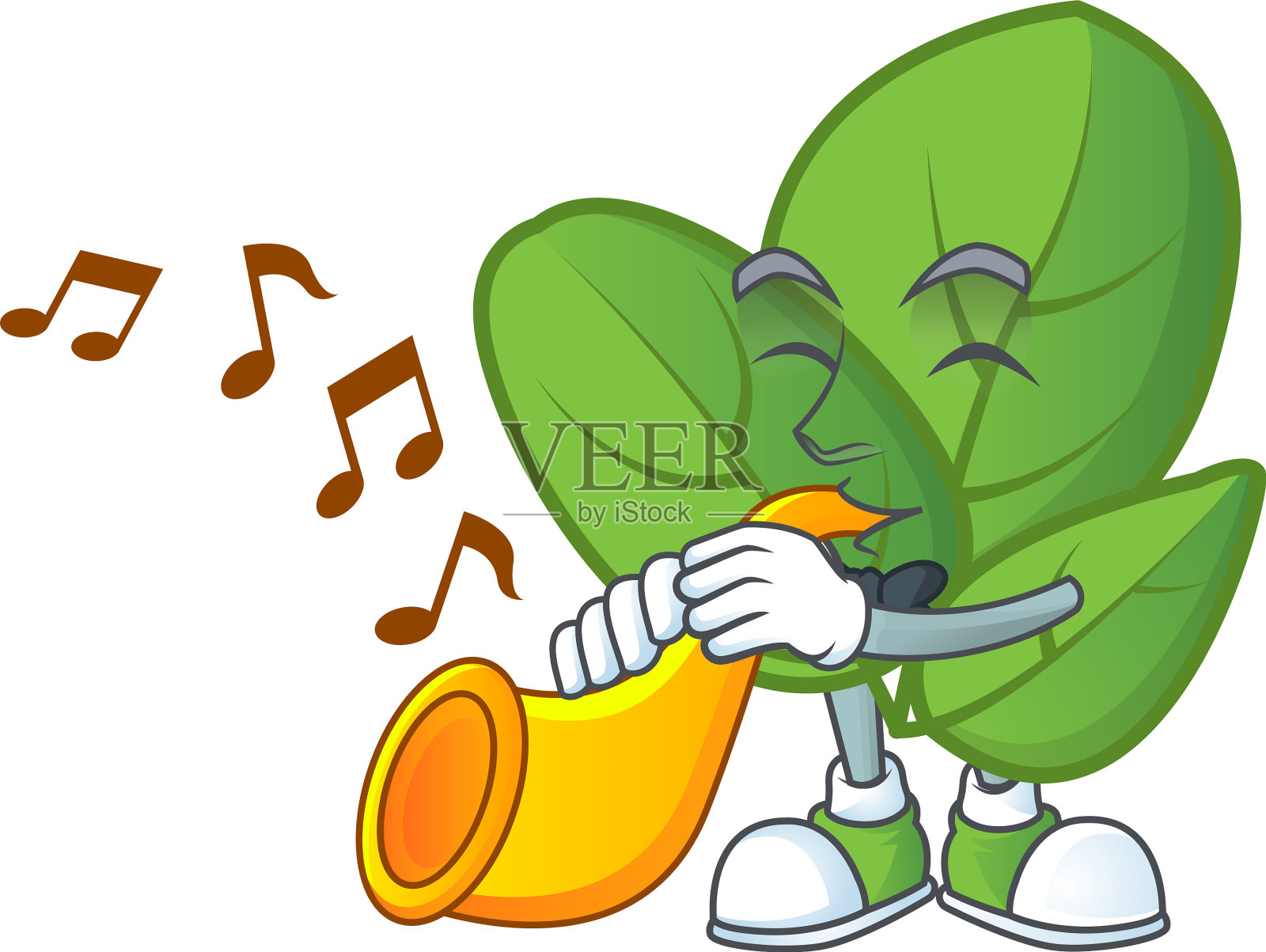 欢乐的罗勒卡通人物表现设计元素图片