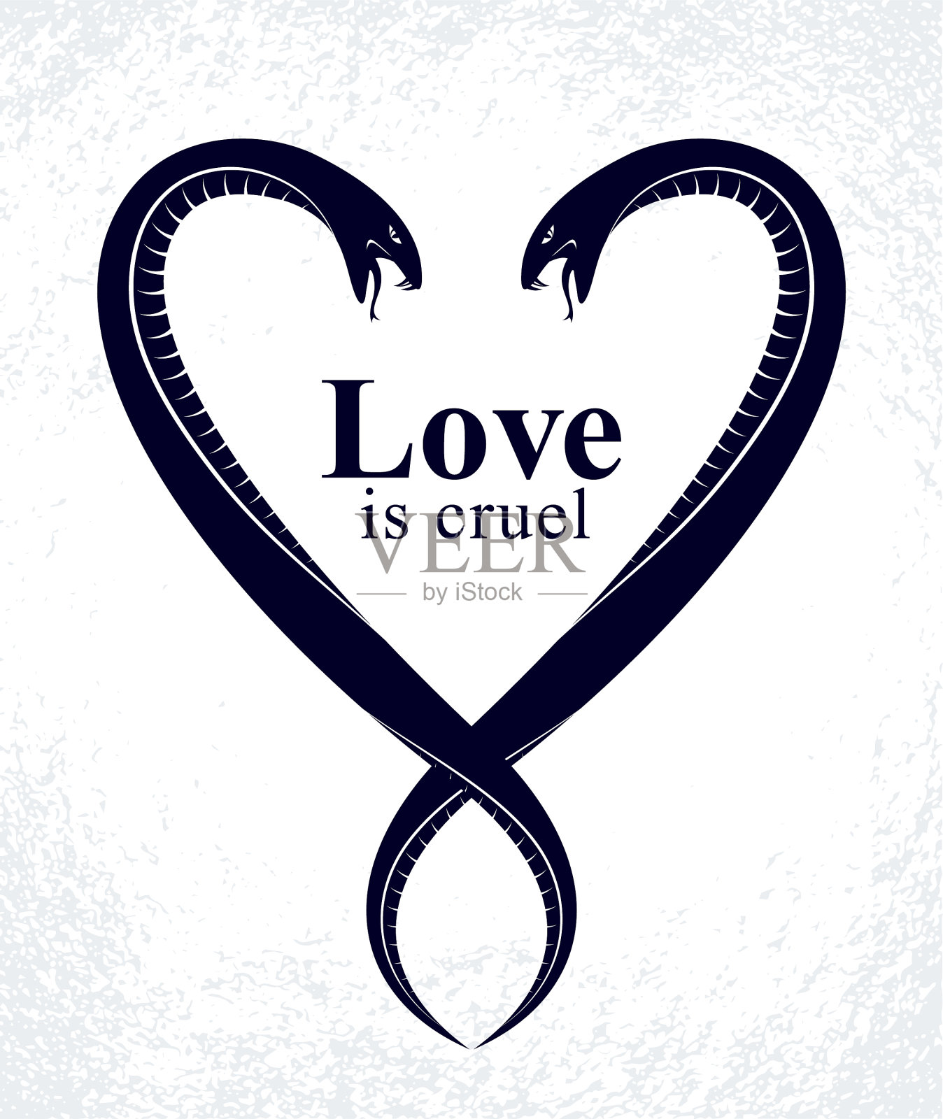 心连心两条蛇相爱是残忍的插画图片素材