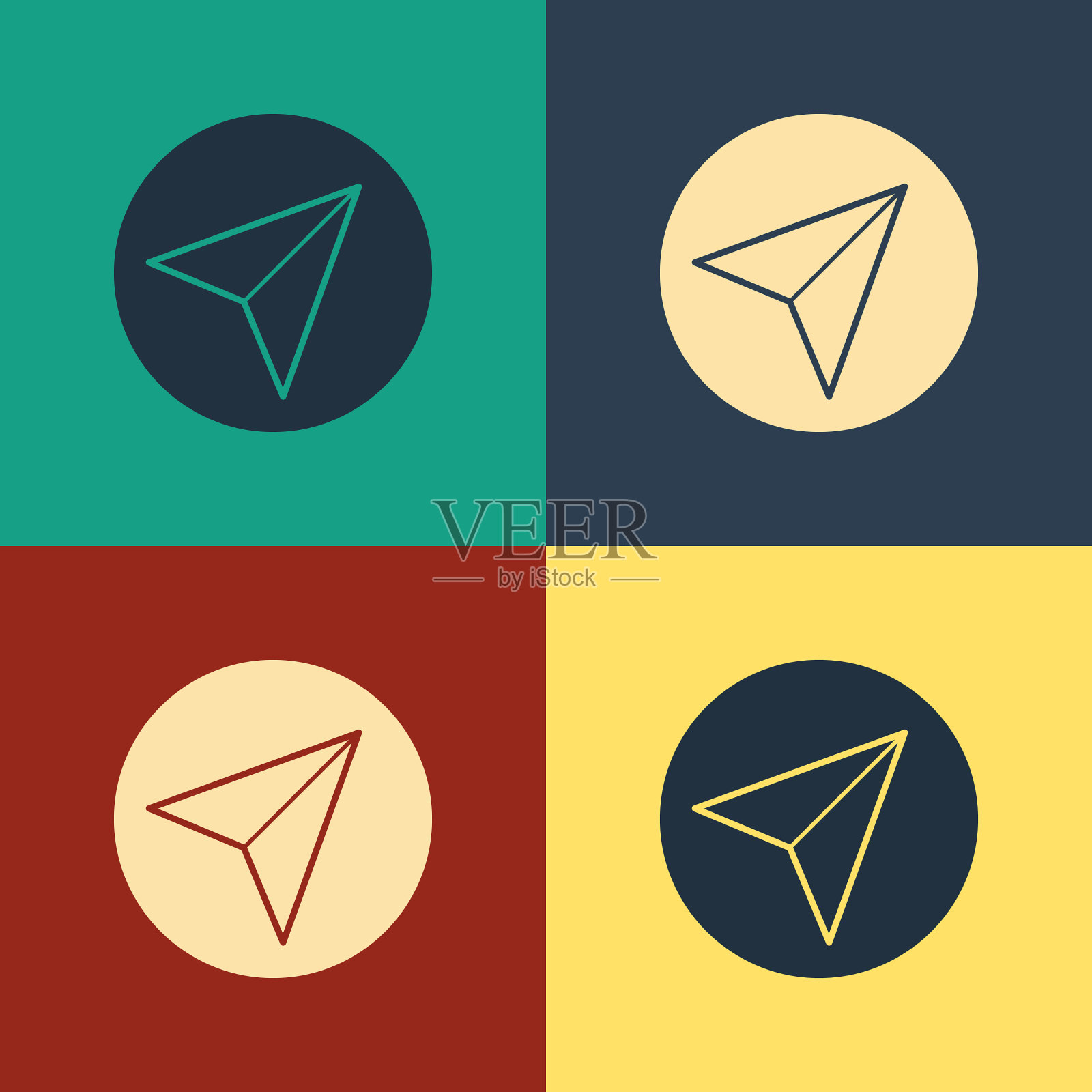 彩色纸飞机图标隔离颜色图标素材