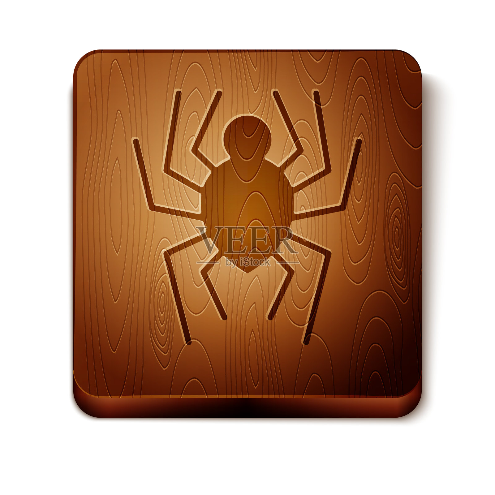 棕色蜘蛛图标孤立在白色背景图标素材