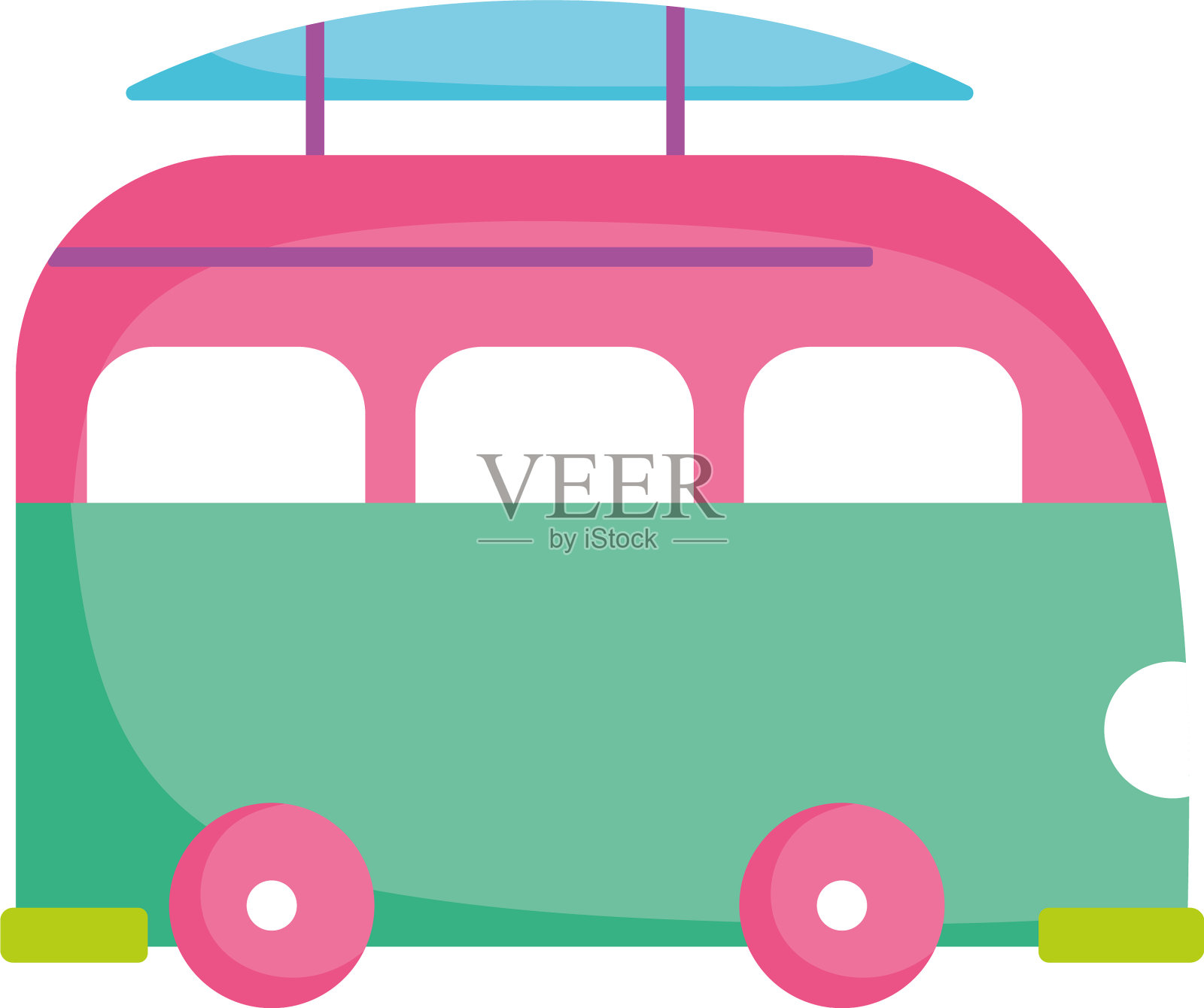 夏季货车车填补风格图标设计元素图片