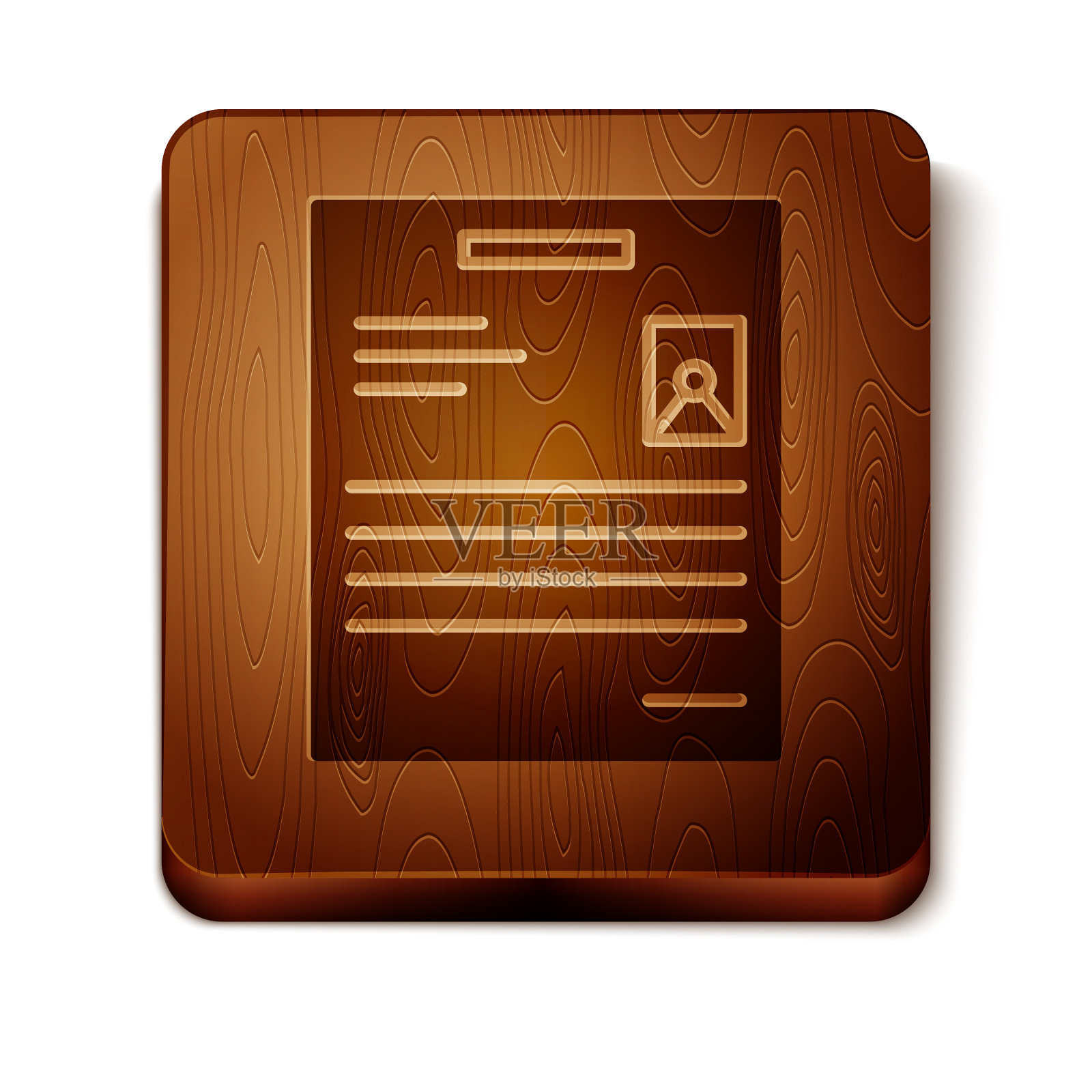 棕色个人文档图标孤立在白色图标素材