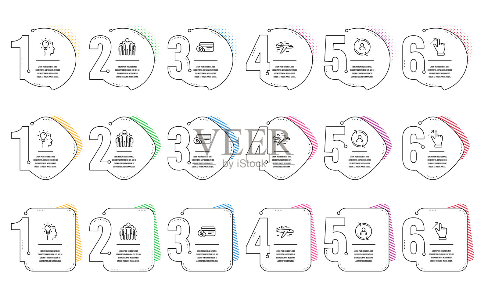 用户信息，支付方式和想法图标设置图标素材