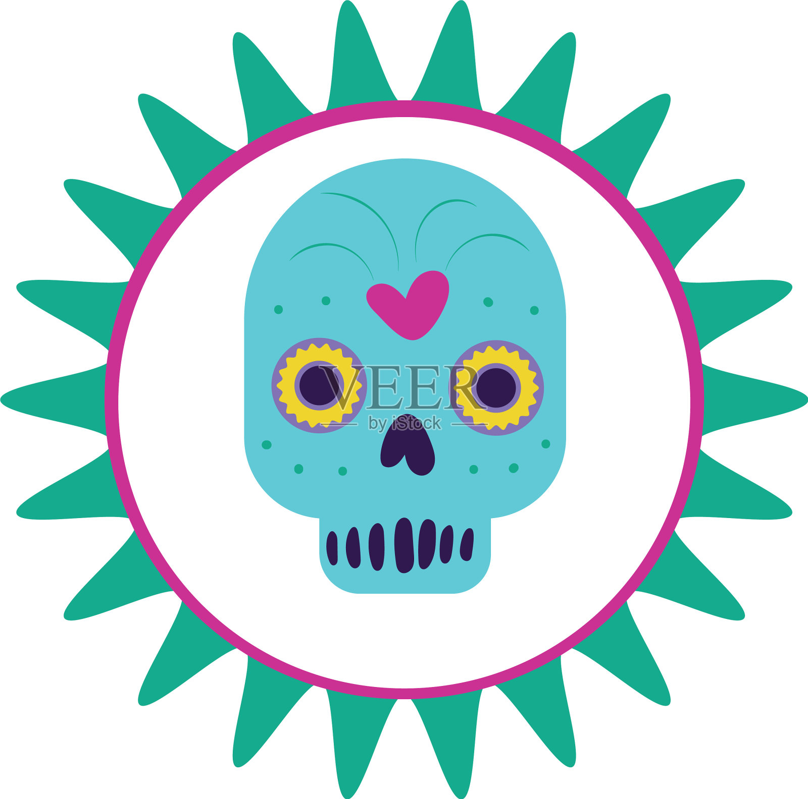 骷髅头面具画图标设计元素图片