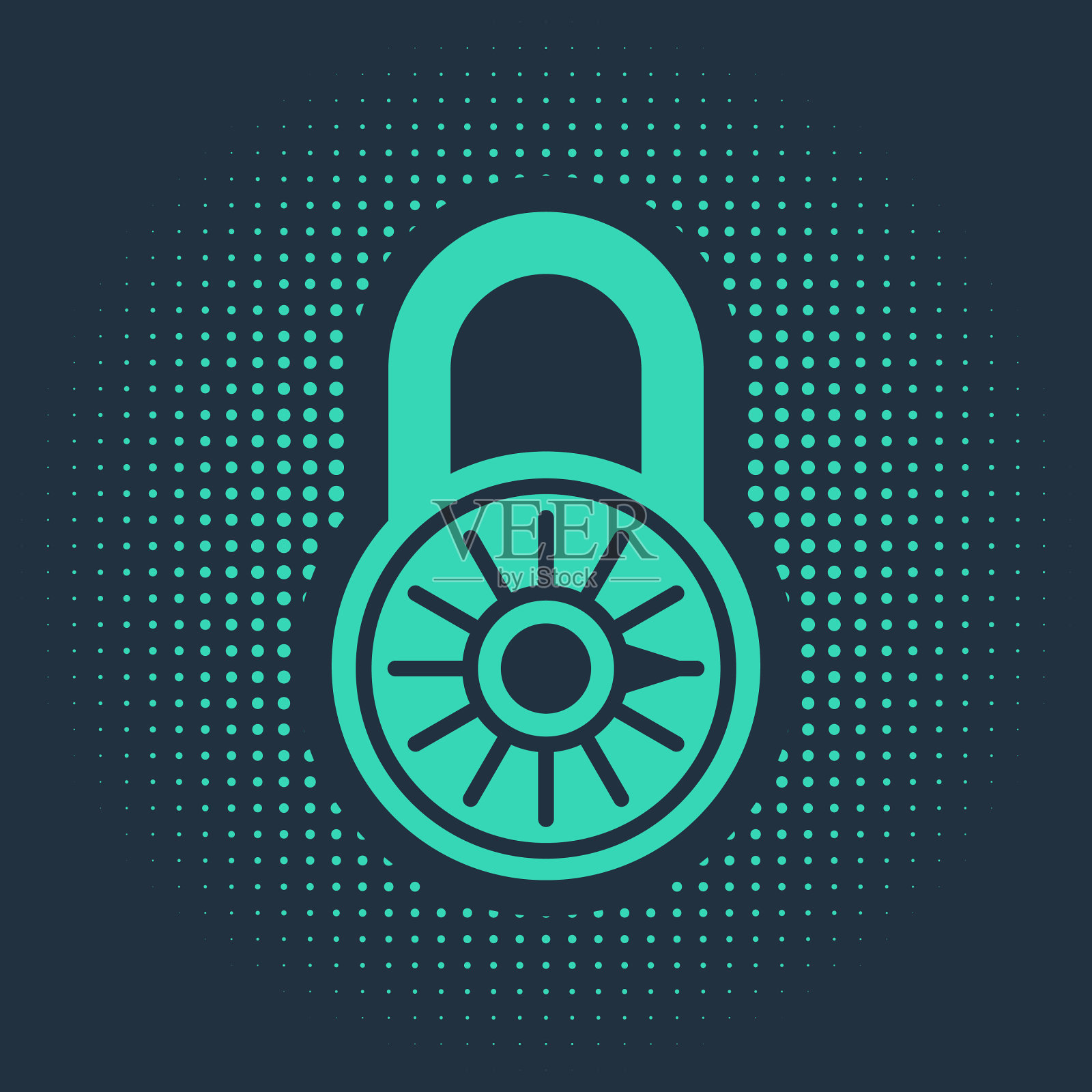 绿色安全组合锁轮图标隔离上插画图片素材