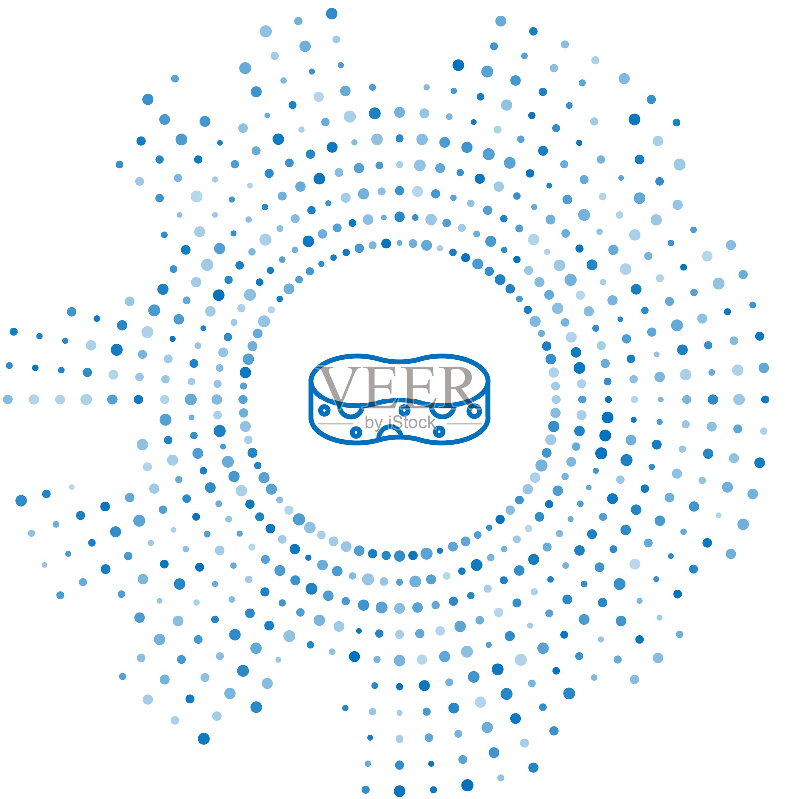 蓝线海绵图标隔离在白色上插画图片素材