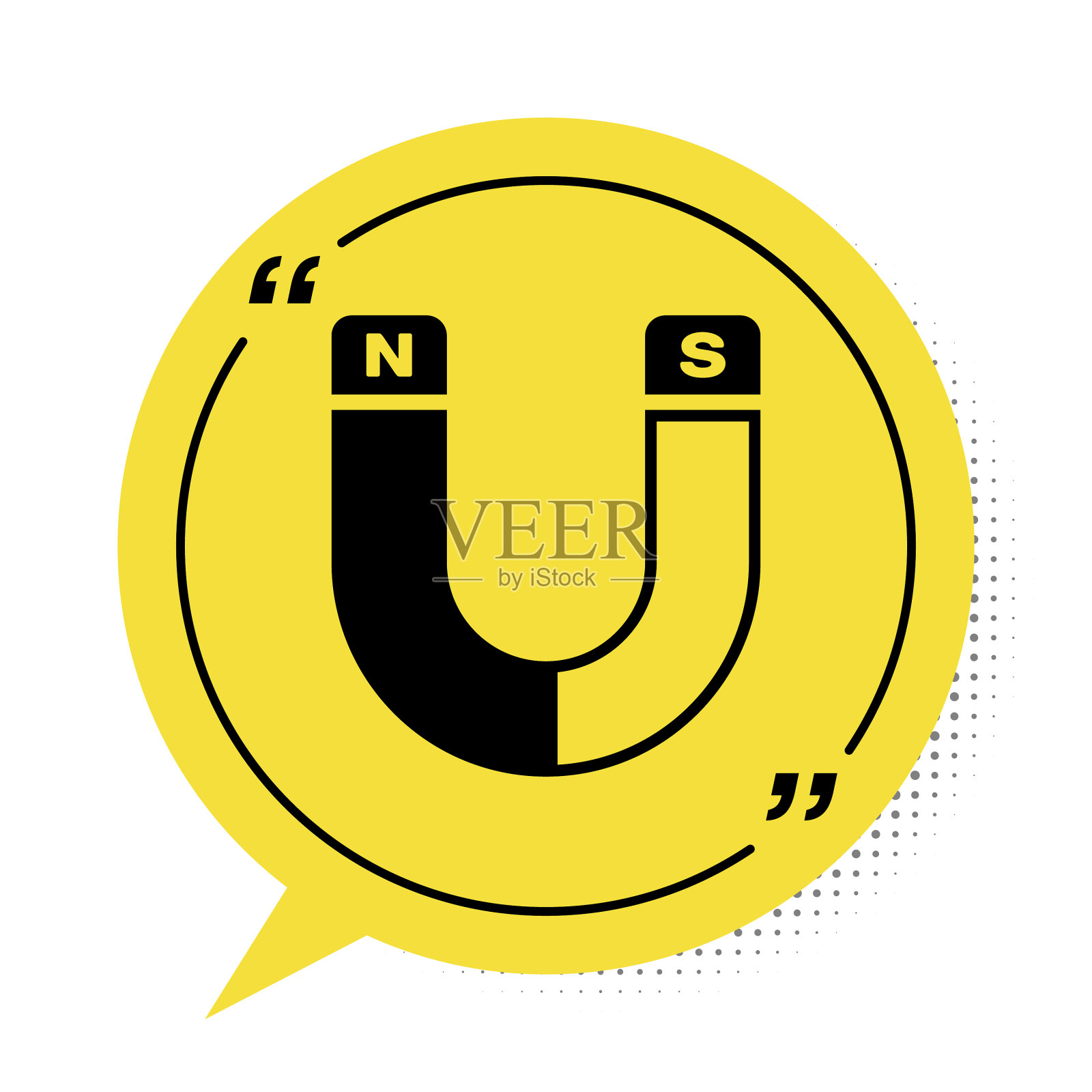 黑色磁铁图标孤立在白色背景插画图片素材