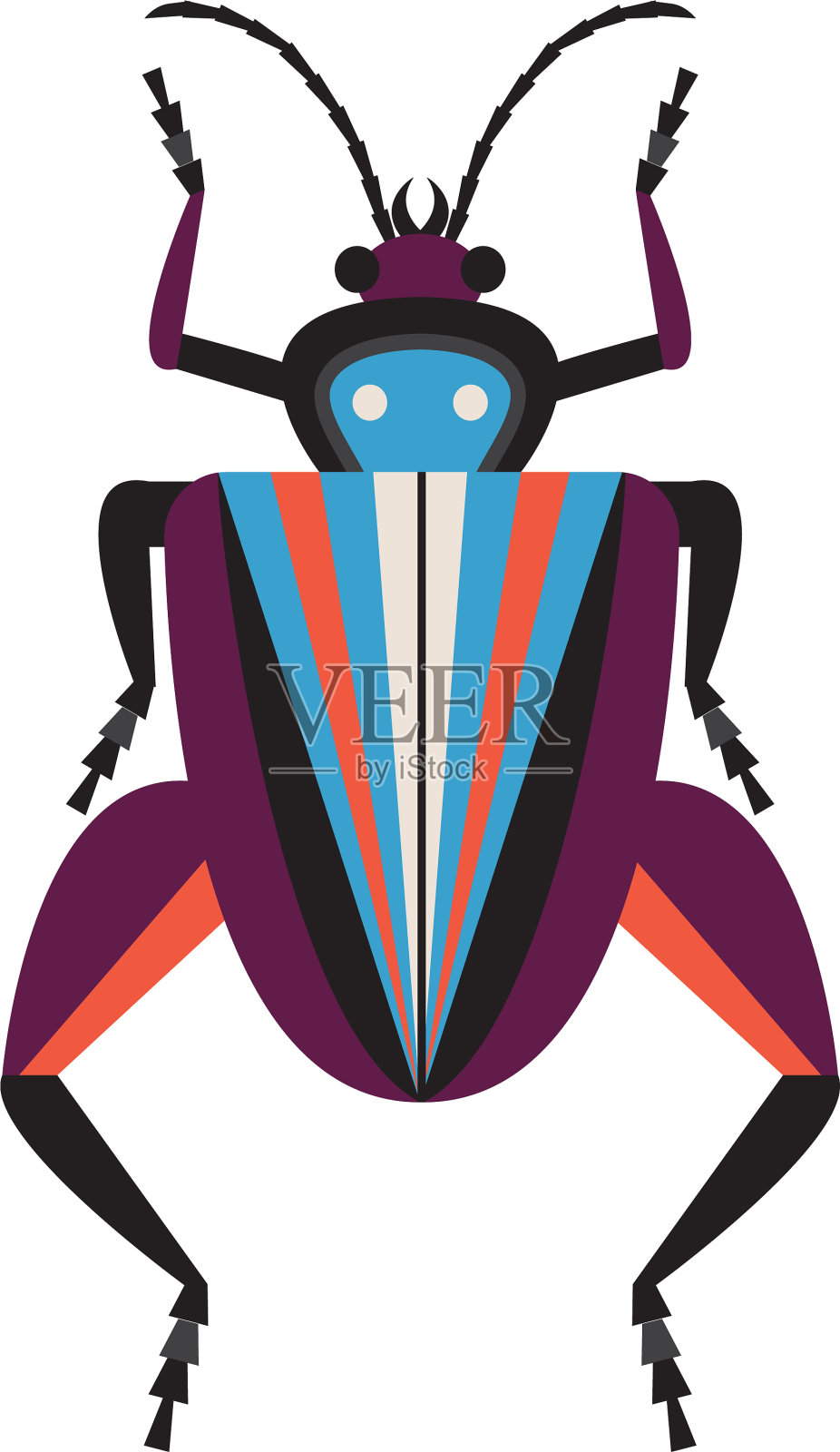 奇怪的青蛙腿异国情调的虫子扁图标设计元素图片