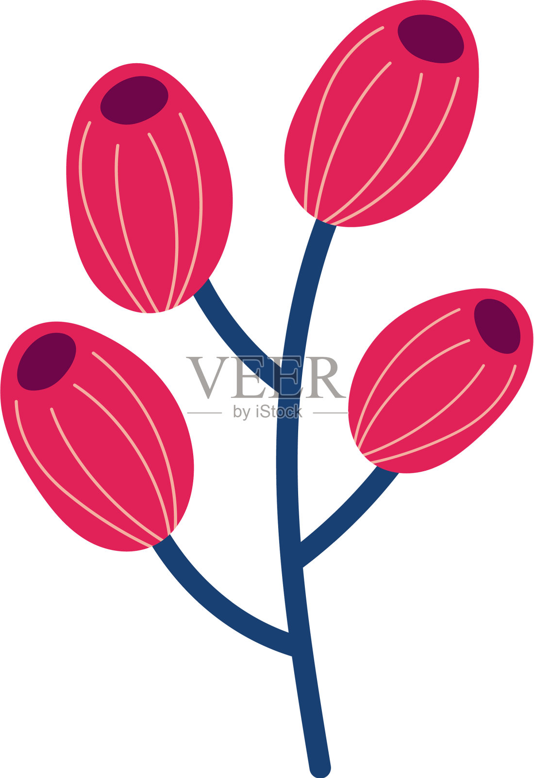 带有叶子的树枝植物图标设计元素图片