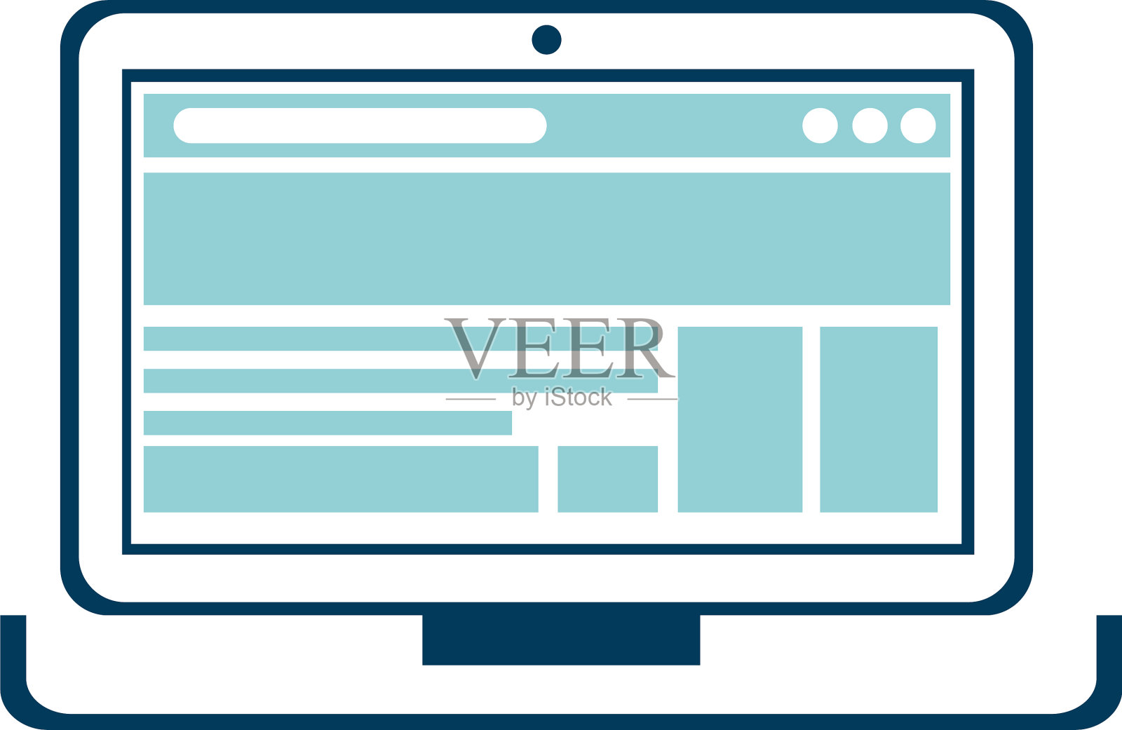 笔记本电脑与音乐详细风格图标设计元素图片