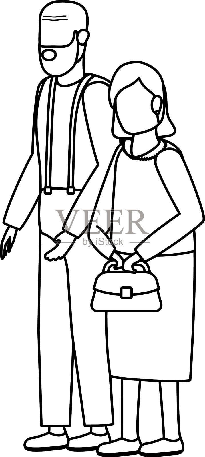 可爱的祖父母角色设计元素图片