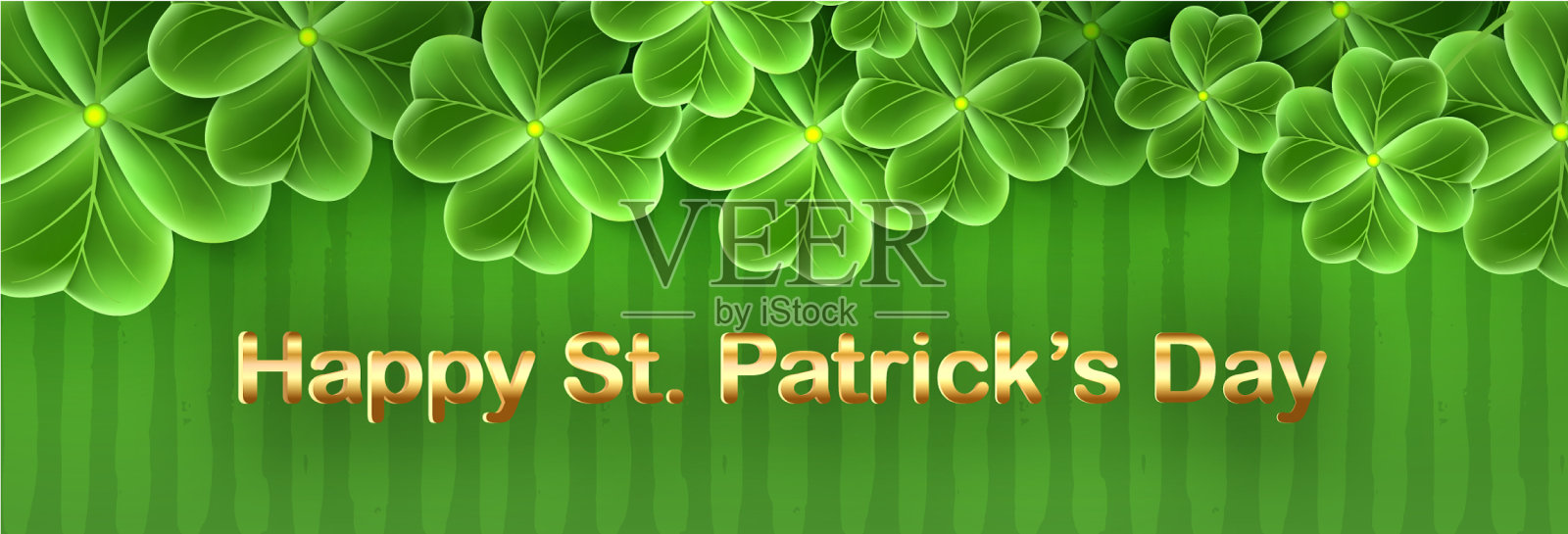 印有三叶草的圣帕特里克节卡片插画图片素材