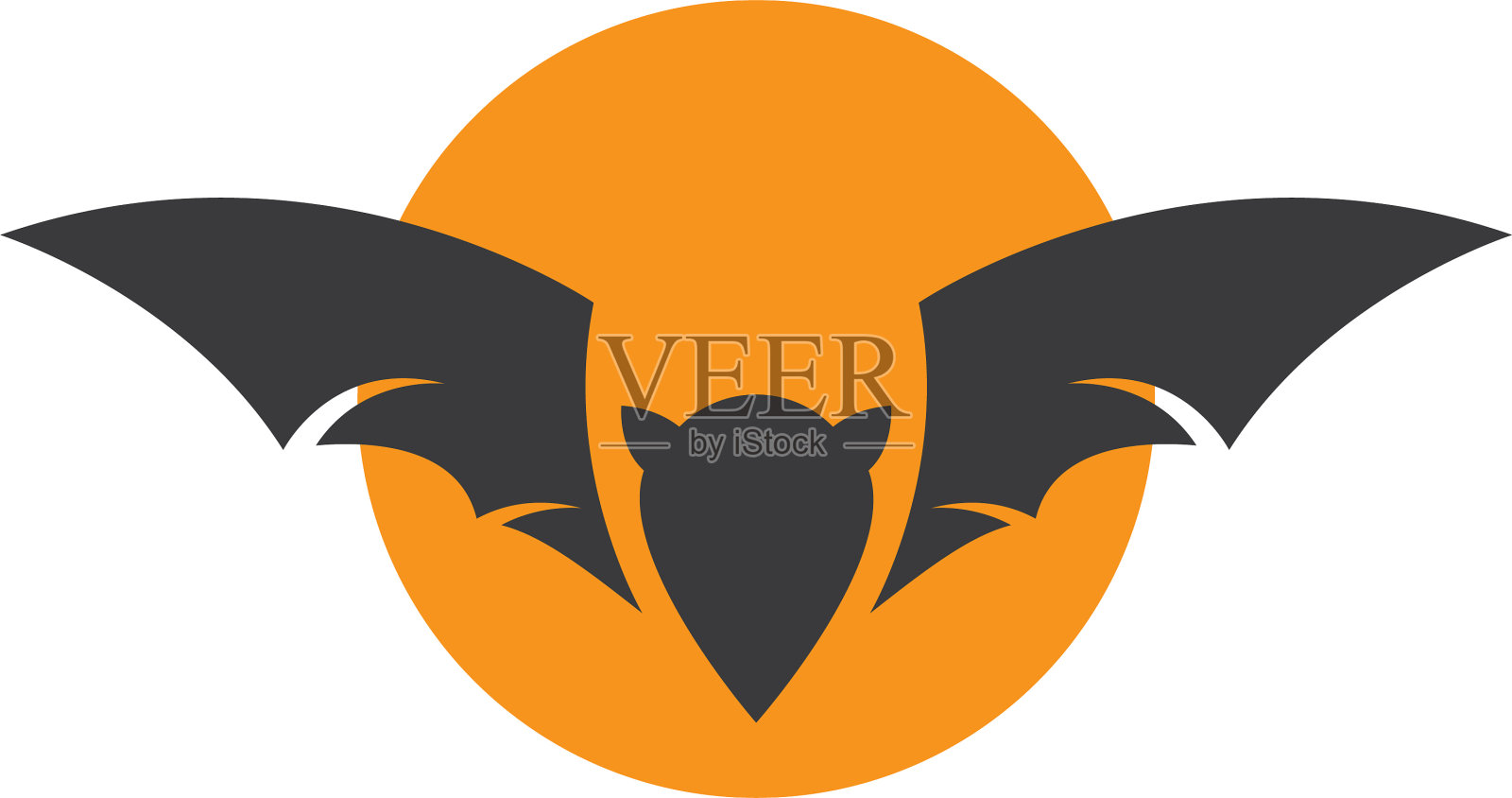 蝙蝠不着色标志设计元素图片