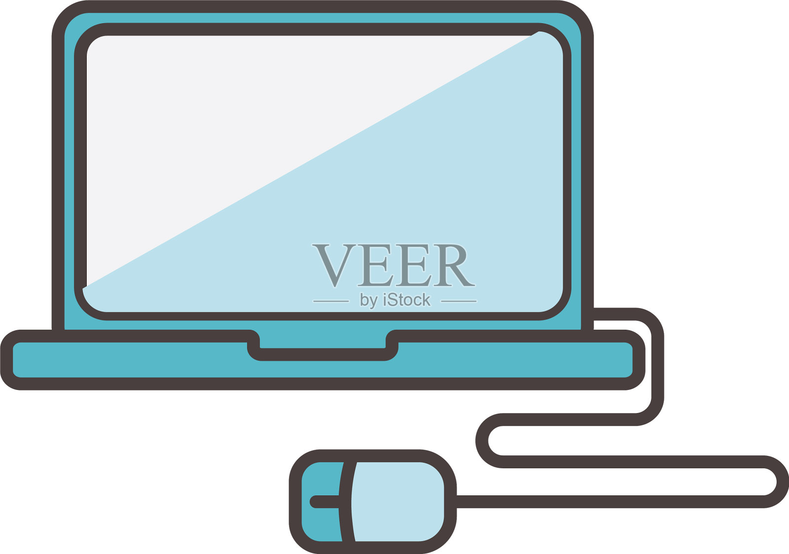 笔记本电脑鼠标社交媒体图标设计元素图片