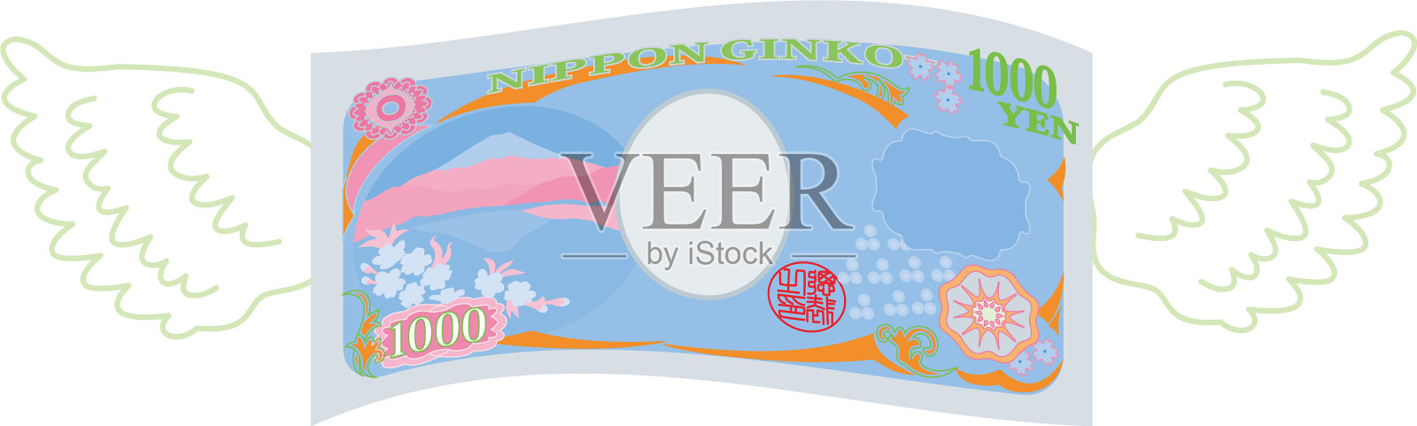 彩色羽毛背面畸形日本人设计元素图片