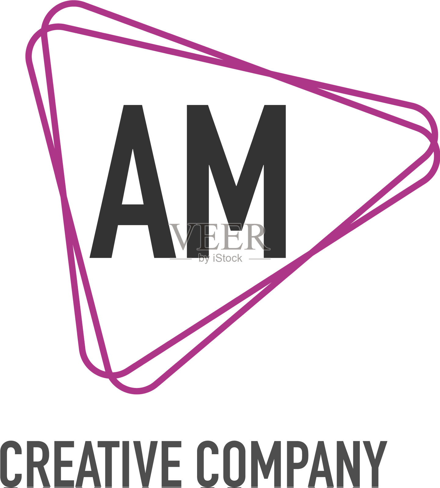 首字母am三角形设计标志概念插画图片素材