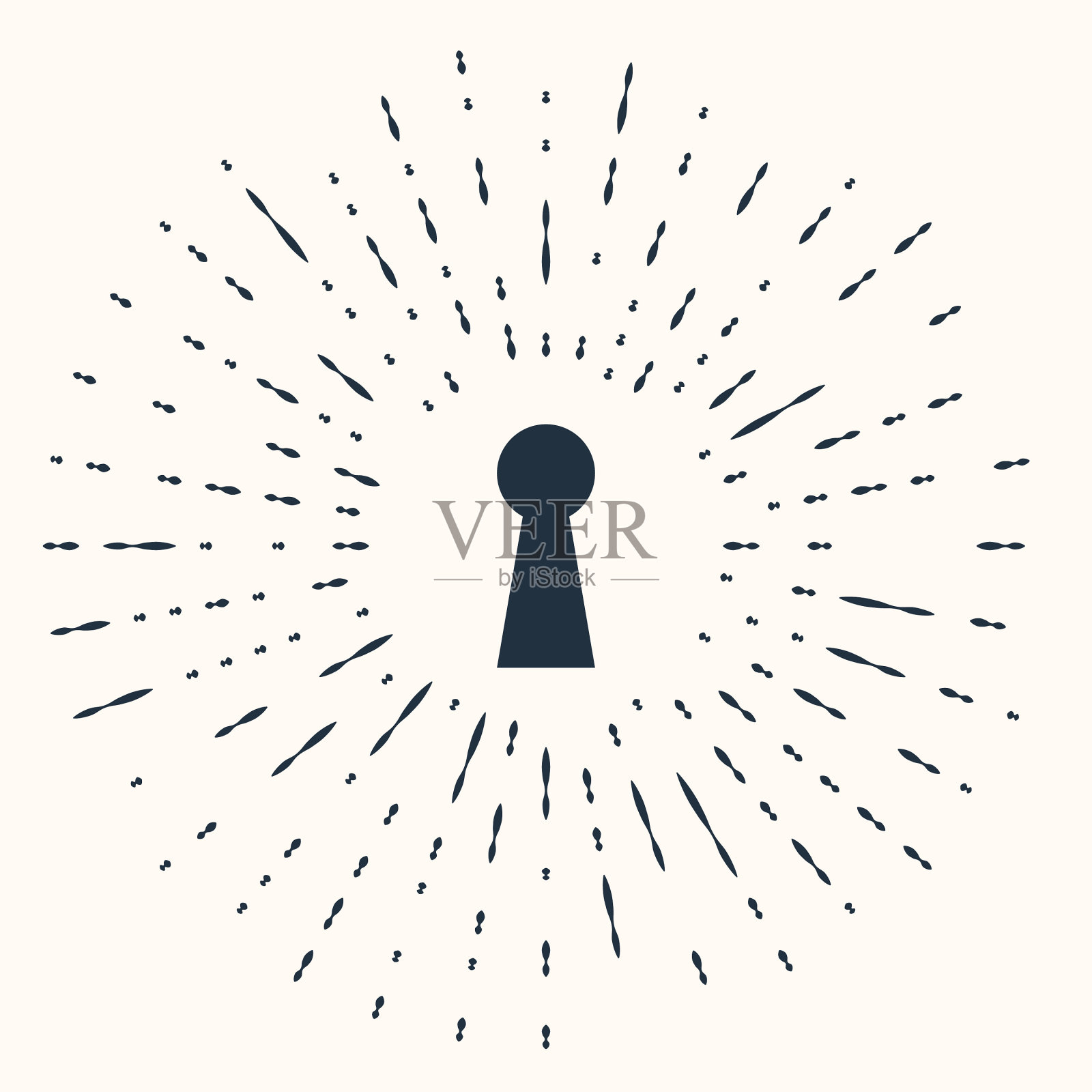 灰色钥匙孔图标孤立在米色背景插画图片素材