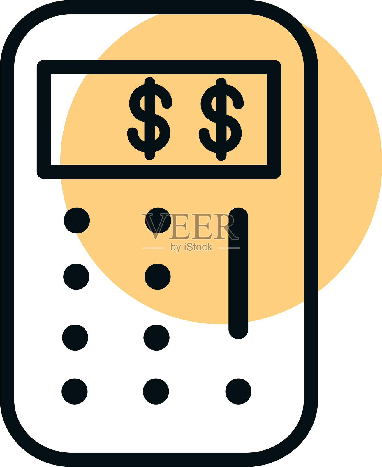 计算器金融购物线风格网点颜色图标素材