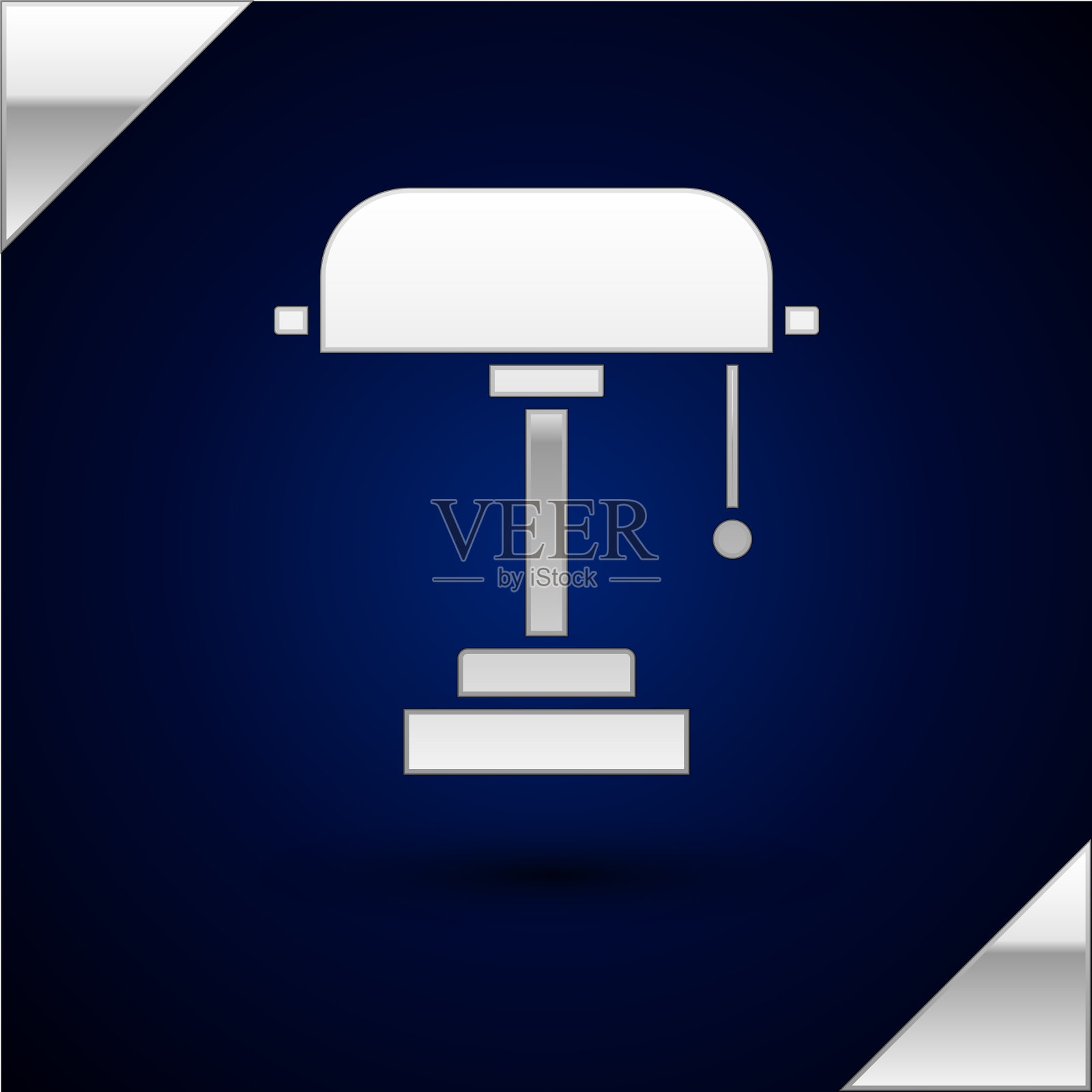 银色台灯图标孤立在深蓝色图标素材