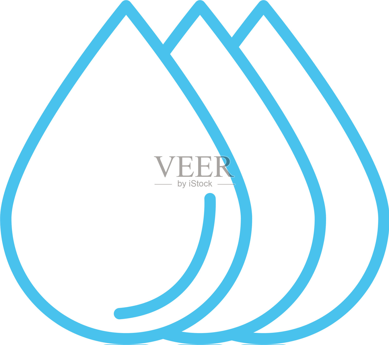 水滴线条造型图标设计元素图片