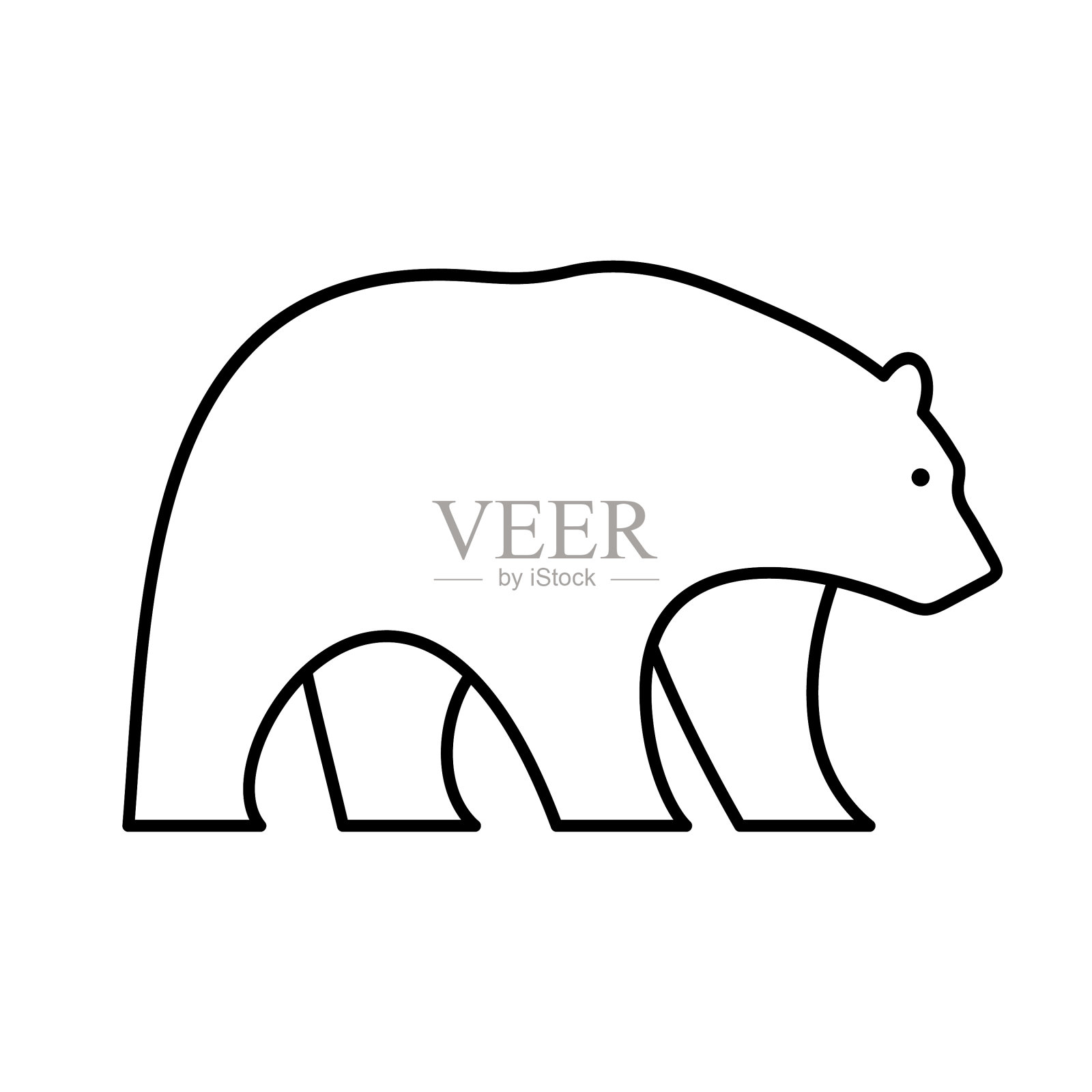 熊线图标设计元素图片