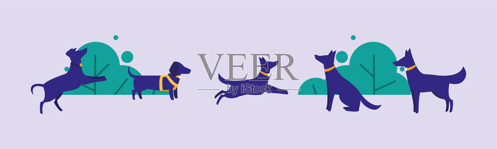 狗在外面设计插画图片素材