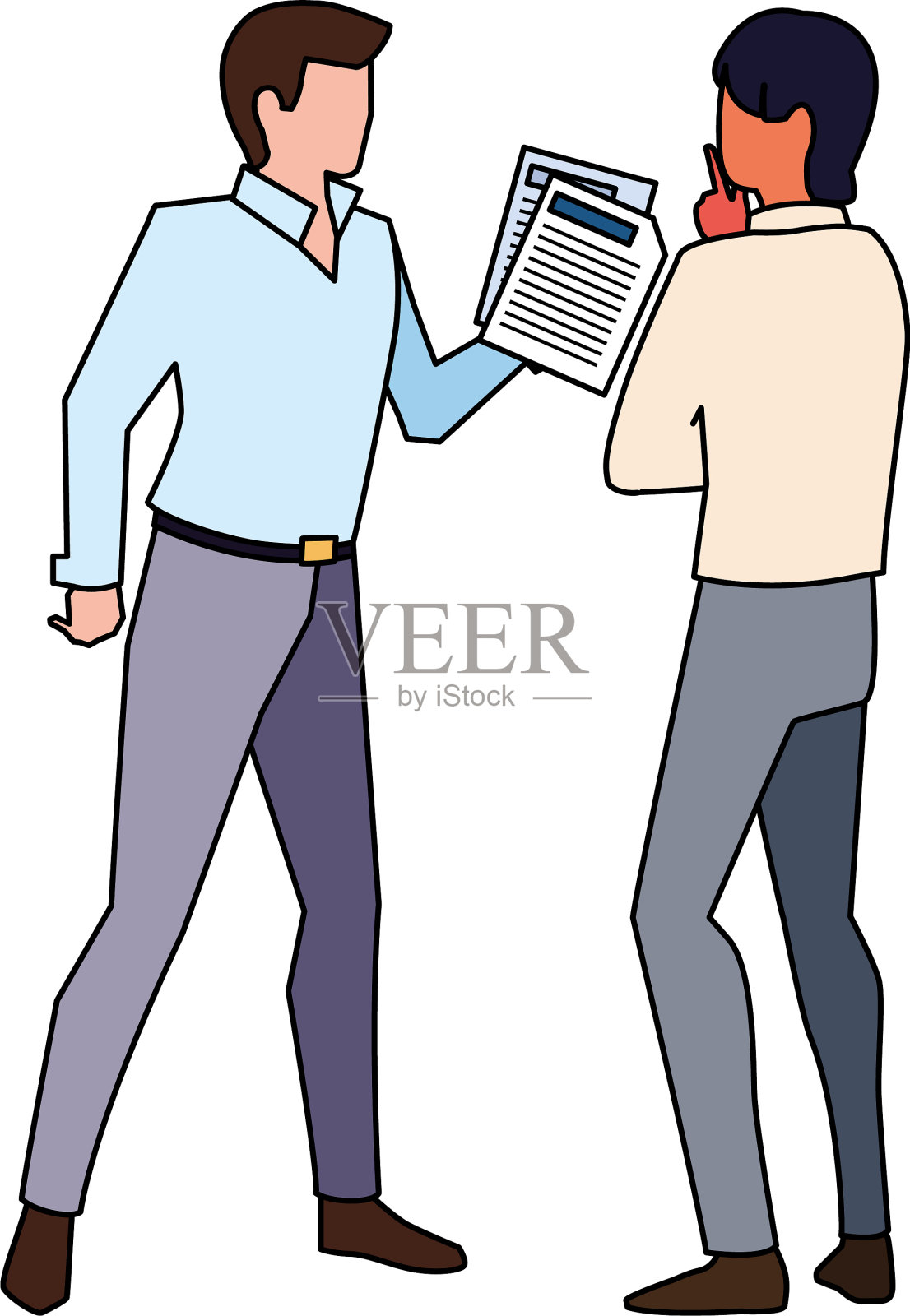 商人与站在白色的背景设计元素图片