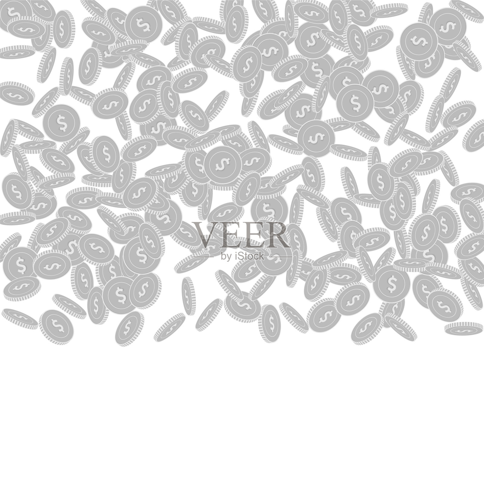 美国的美元硬币散落着黑色和插画图片素材